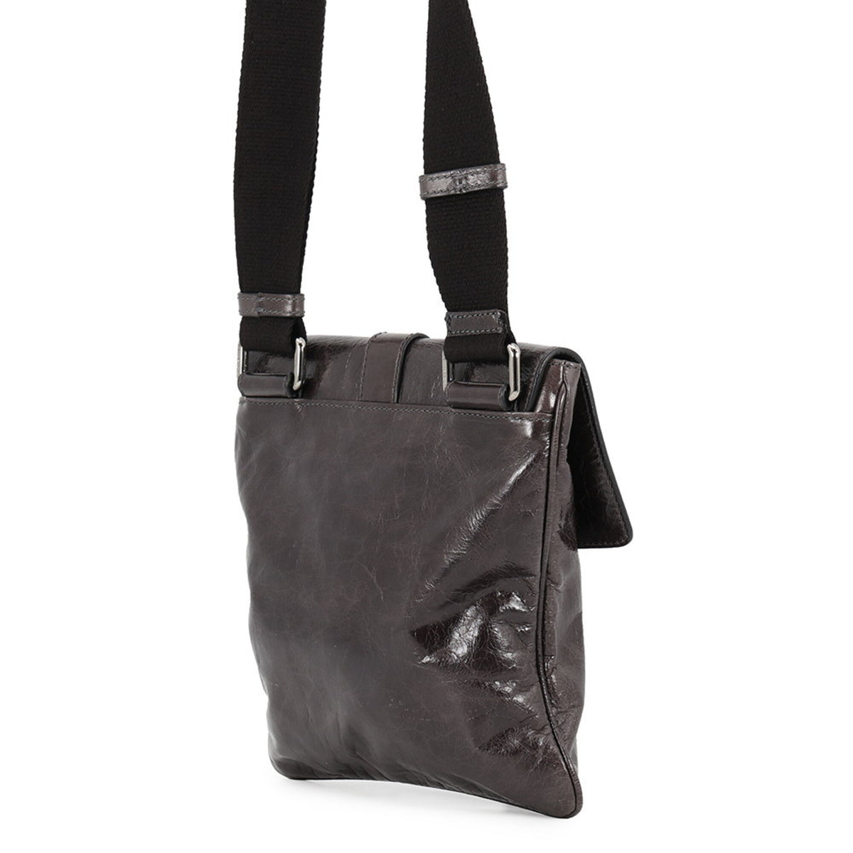 Dolce & Gabbana Dark Gray Leather Crossbody Bag Handbag Shoulder Bag (Pre-Owned)