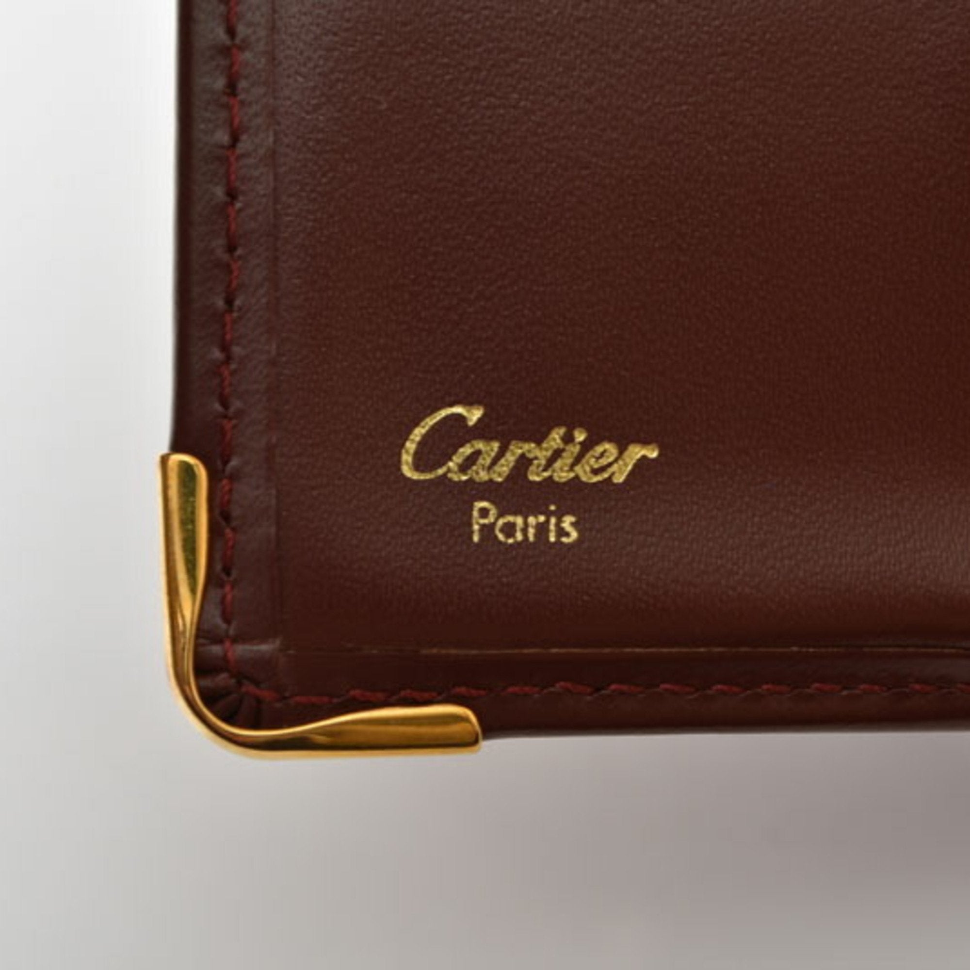 Cartier Bordeaux Leather Wallet (Bi-Fold) (Pre-Owned)