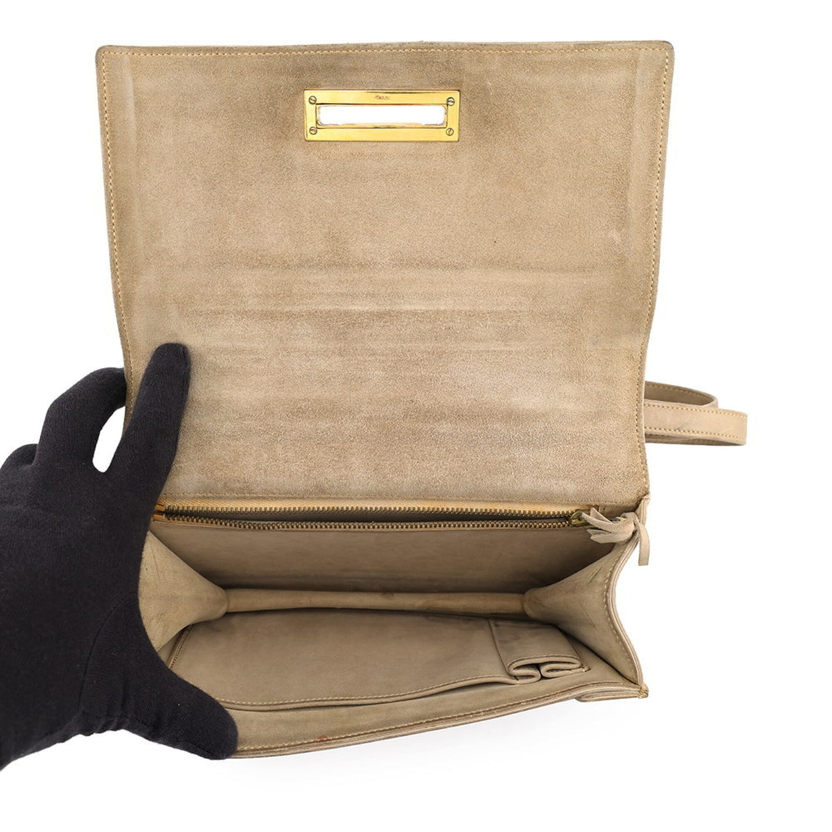 Hermes Kara Beige Handbag Shoulder Bag (Pre-Owned)