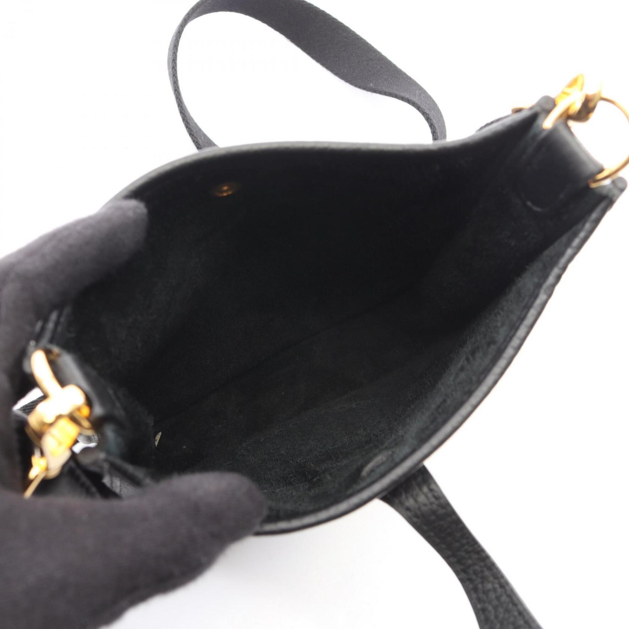 Hermes Black Taurillon Clemence Leather Handbag Shoulder Bag (Pre-Owned)