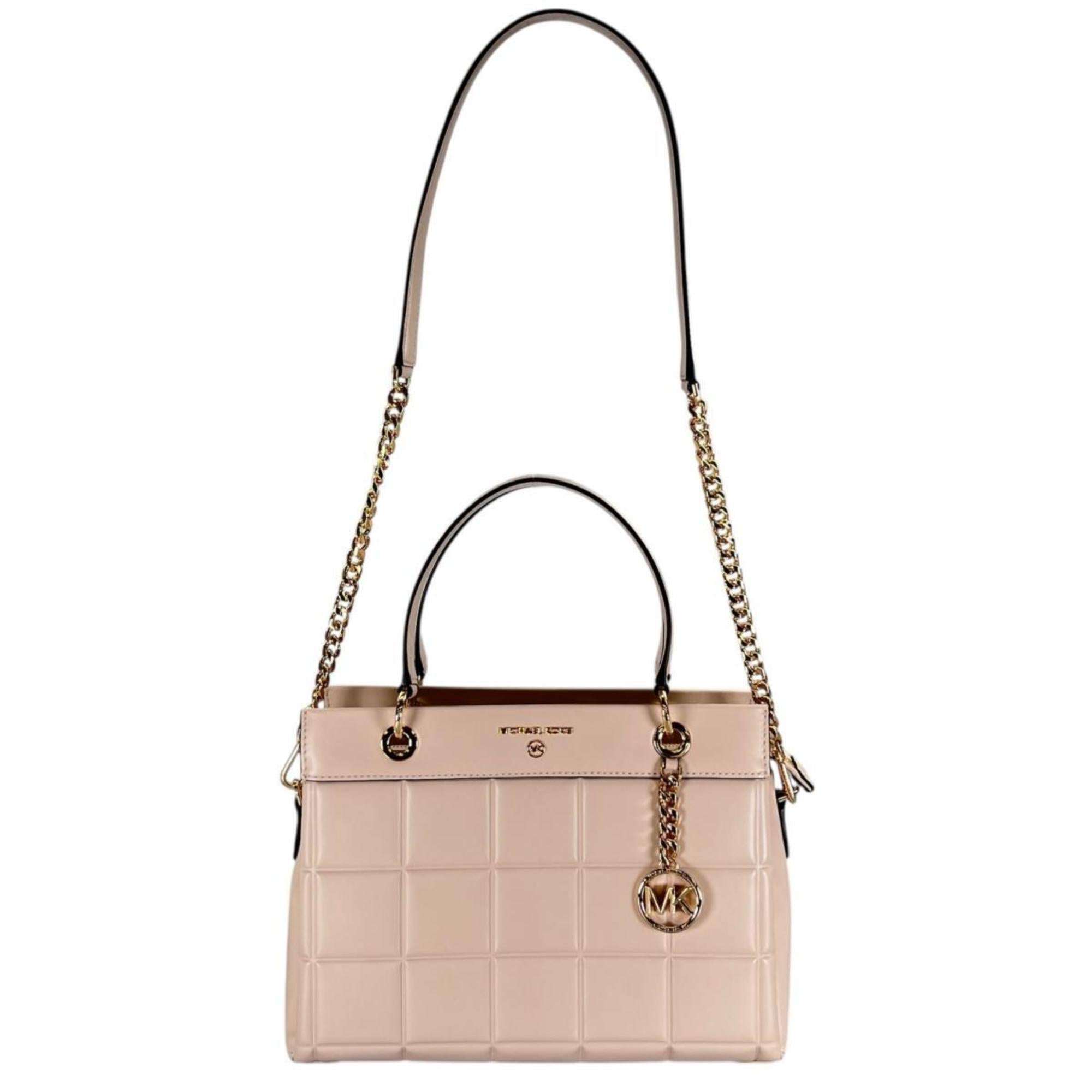 Michael Kors Pink Beige Leather Handbag Shoulder Bag (Pre-Owned)