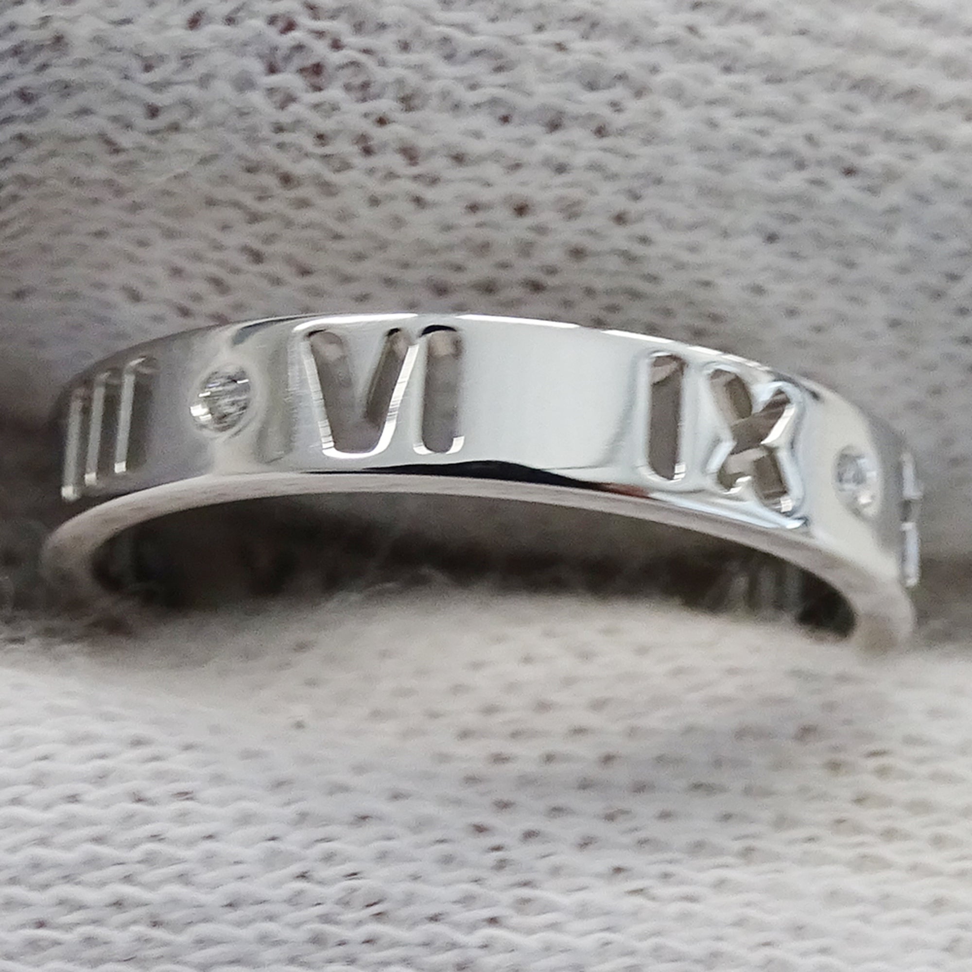 Tiffany Atlas White Gold White Gold (18K) Band Ring (Pre-Owned)