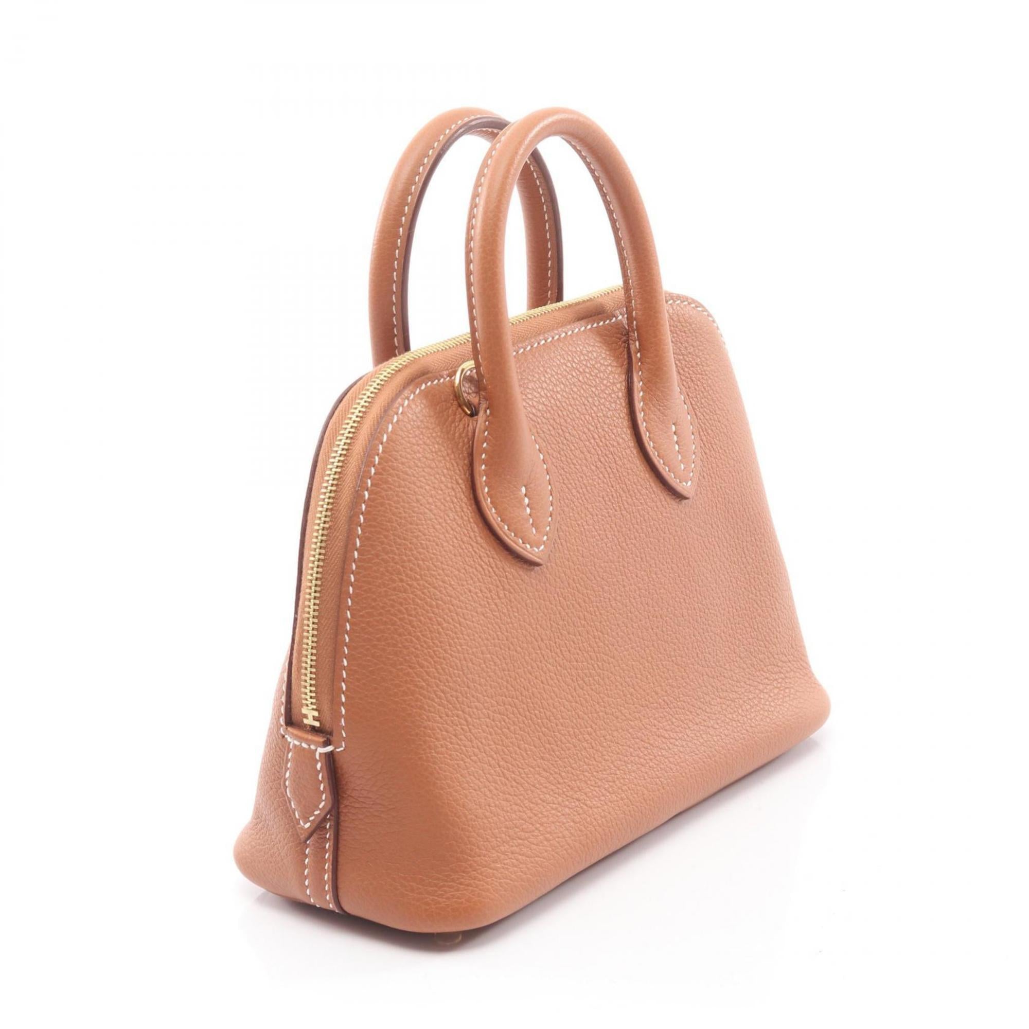 Hermes Brown Gold Brown Leather Handbag (Pre-Owned)