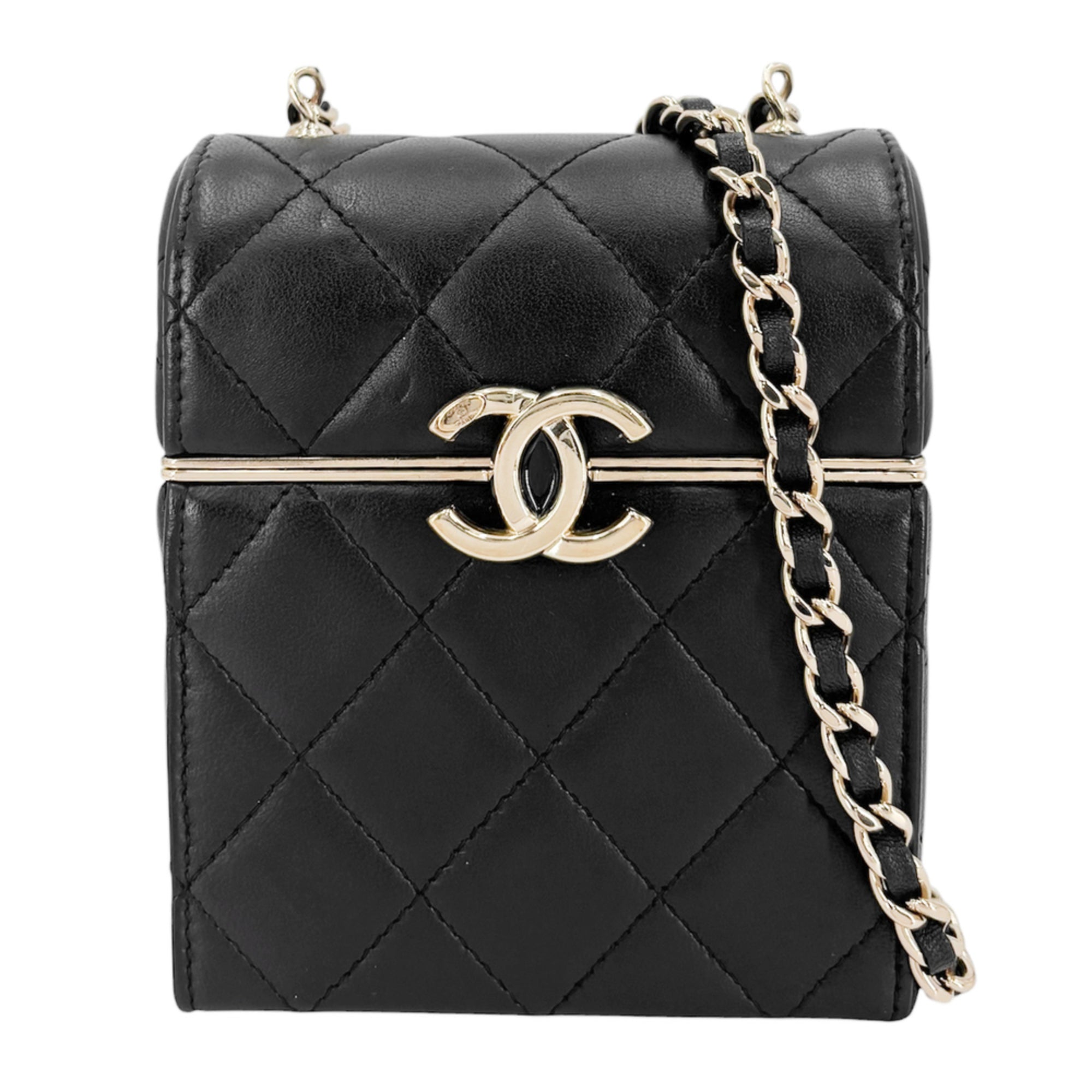 Chanel Black White Leather Shoulder Bag (Pre-Owned)