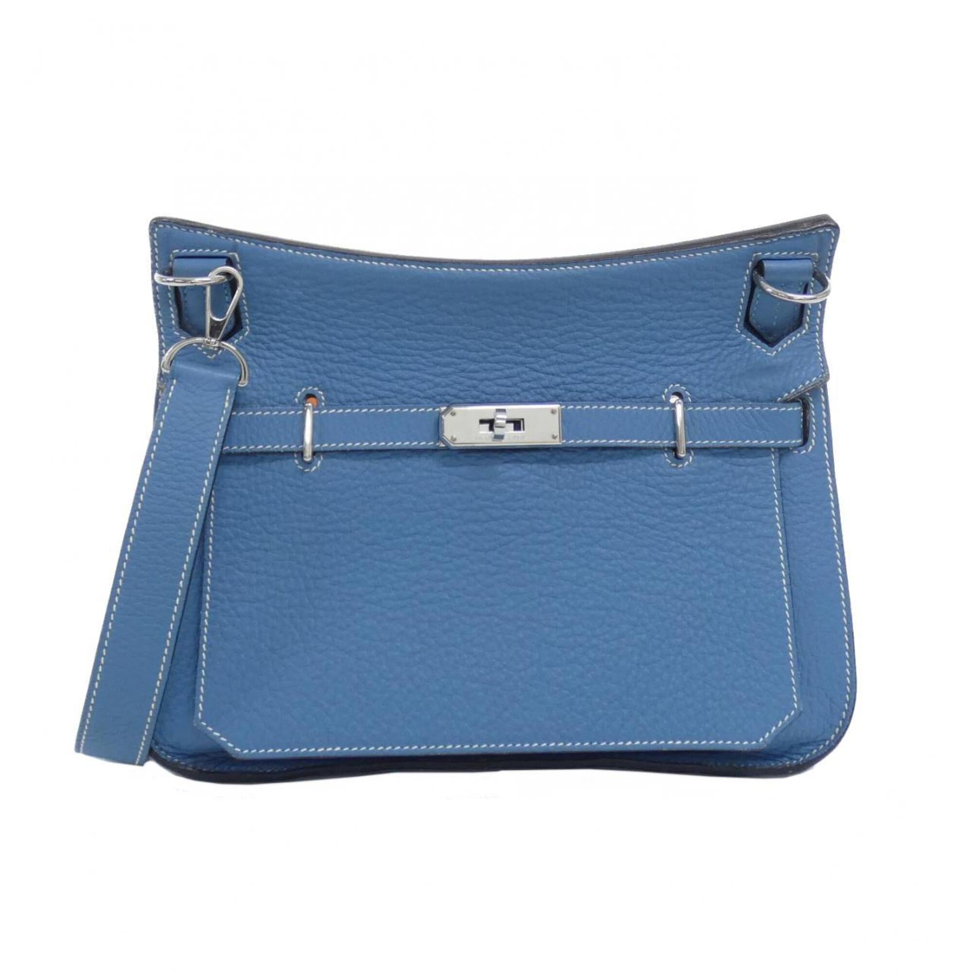 Hermes Blue Jean Taurillon Clemence Leather Shoulder Bag (Pre-Owned)