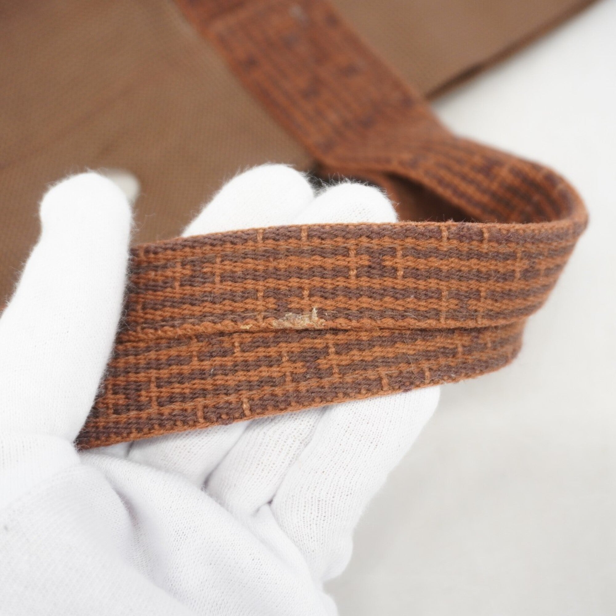 Hermes Brown Canvas Tote Bag (Pre-Owned)