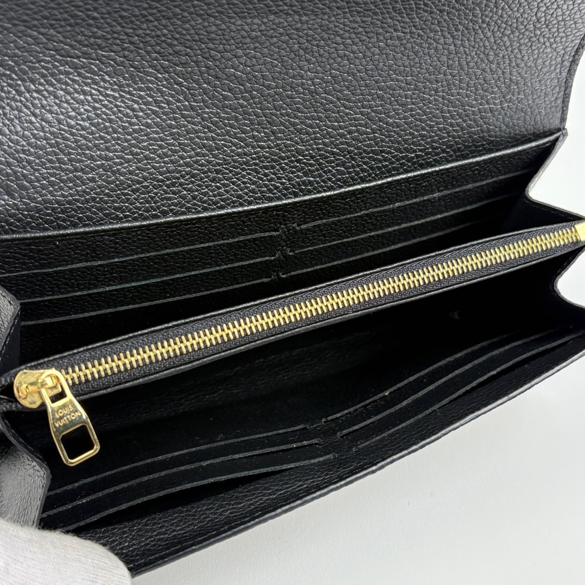 Louis Vuitton Beige Black Noir Monogram Empreinte Long Wallet (Bi-Fold) (Pre-Owned)