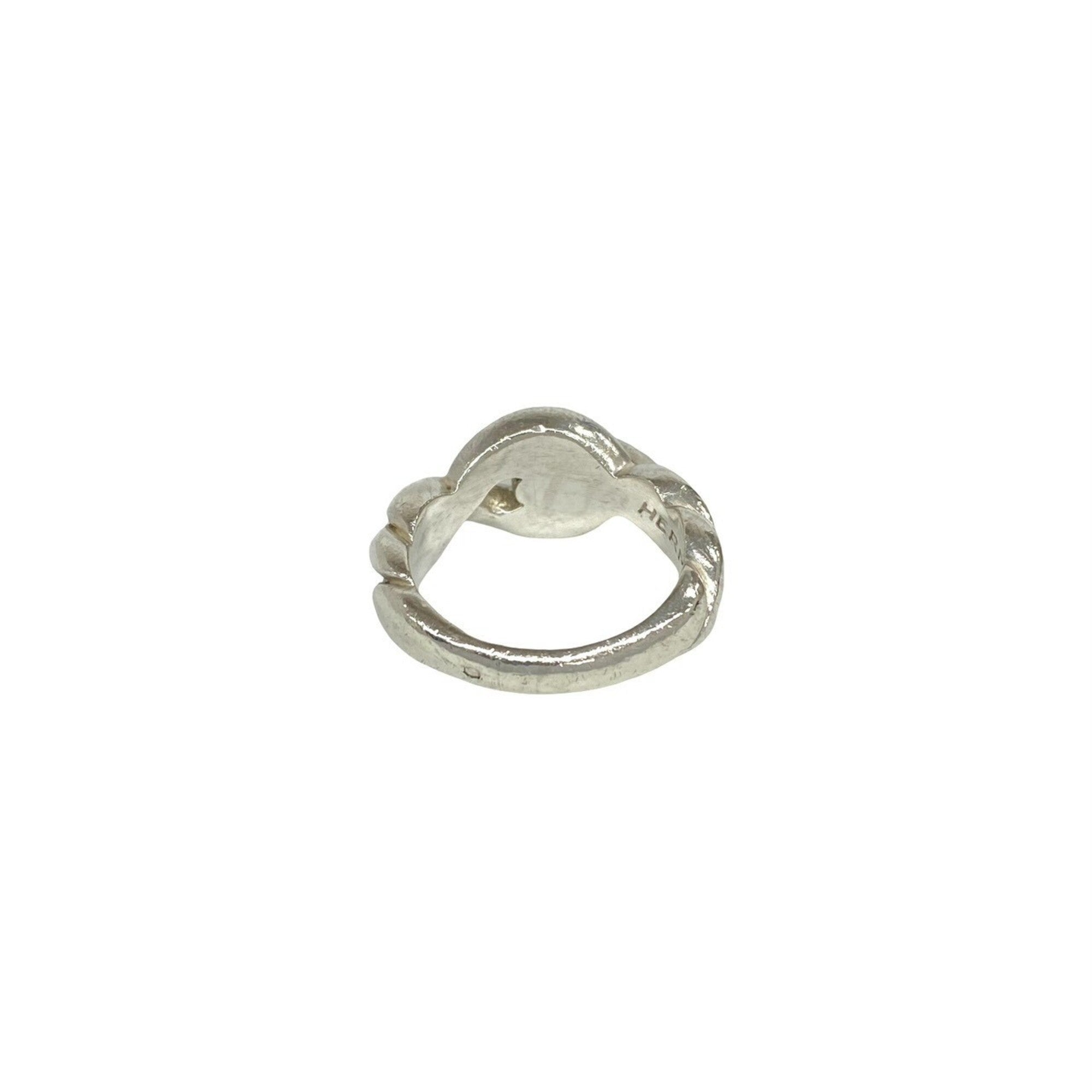 Hermes Silver Silver 925 Band Ring (Pre-Owned)