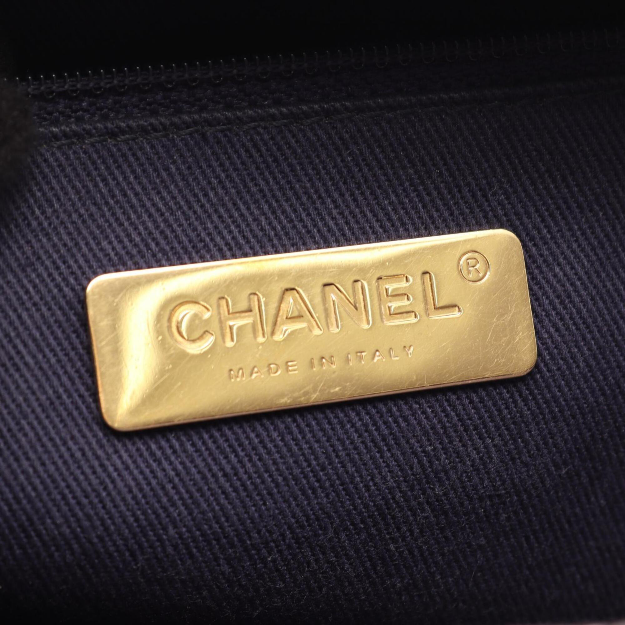 Chanel Blue Grained Calfskin Handbag Shoulder Bag (Pre-Owned)