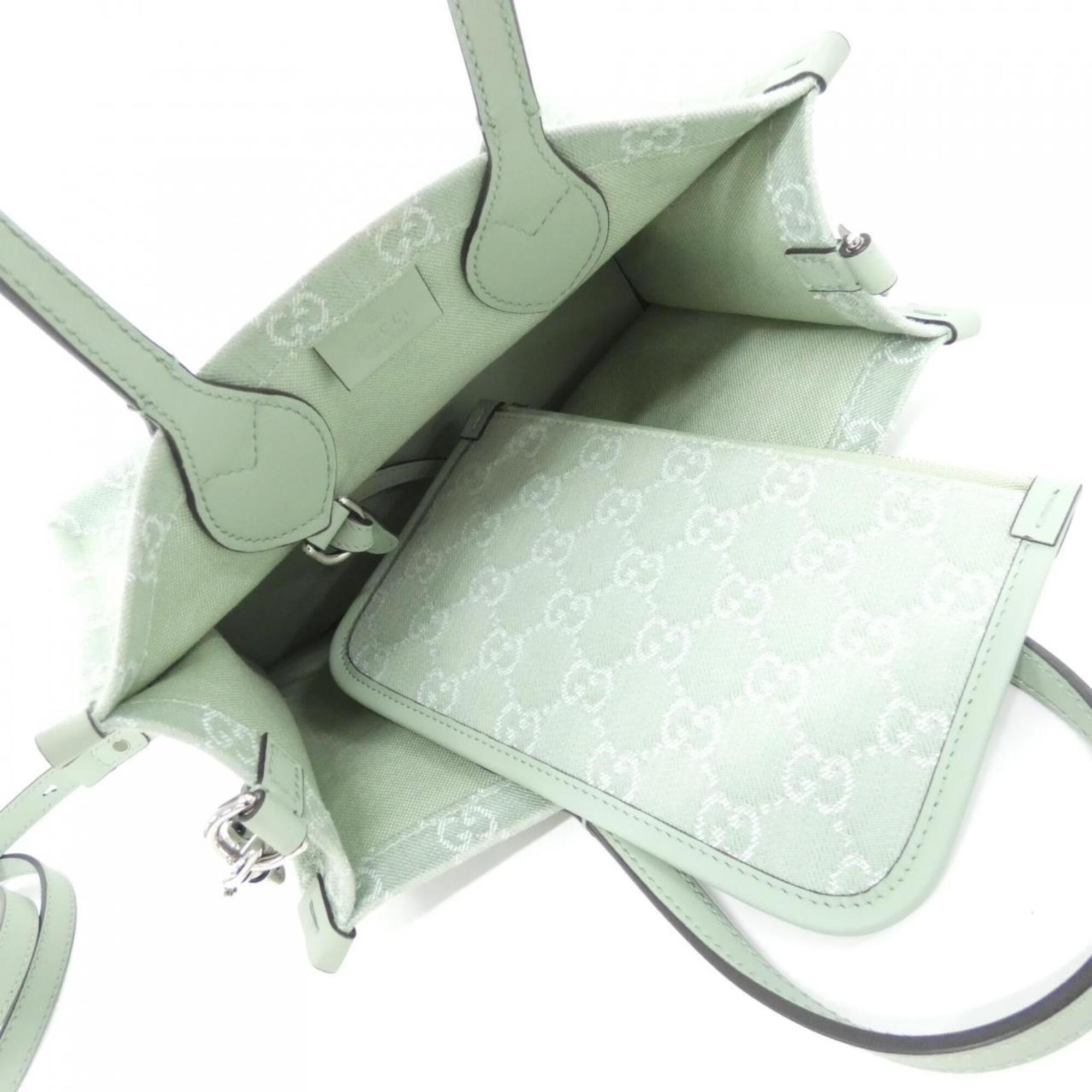 Gucci Pale Green Denim Handbag Pouch (Pre-Owned)