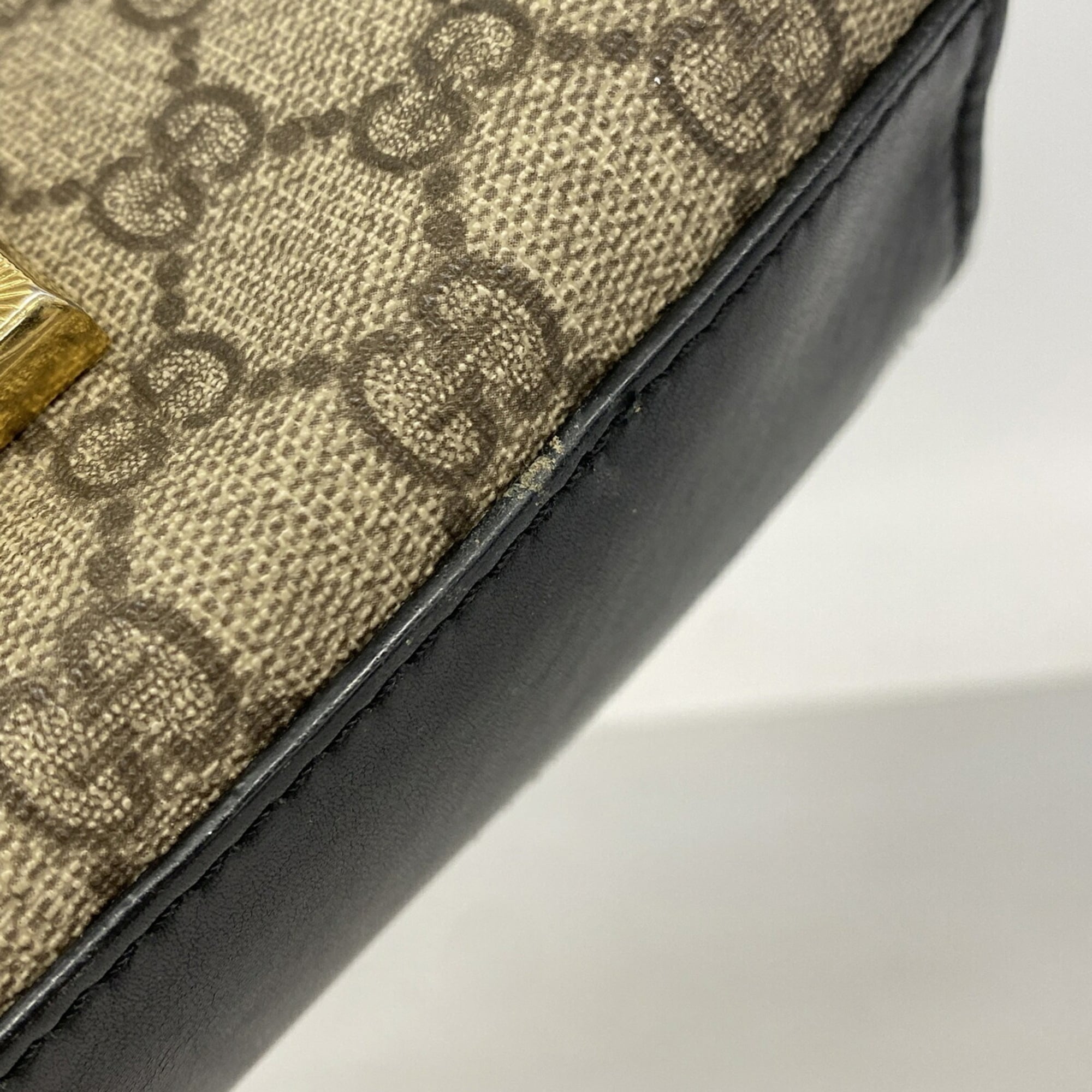 Gucci Black Brown Pvc Shoulder Bag (Pre-Owned)