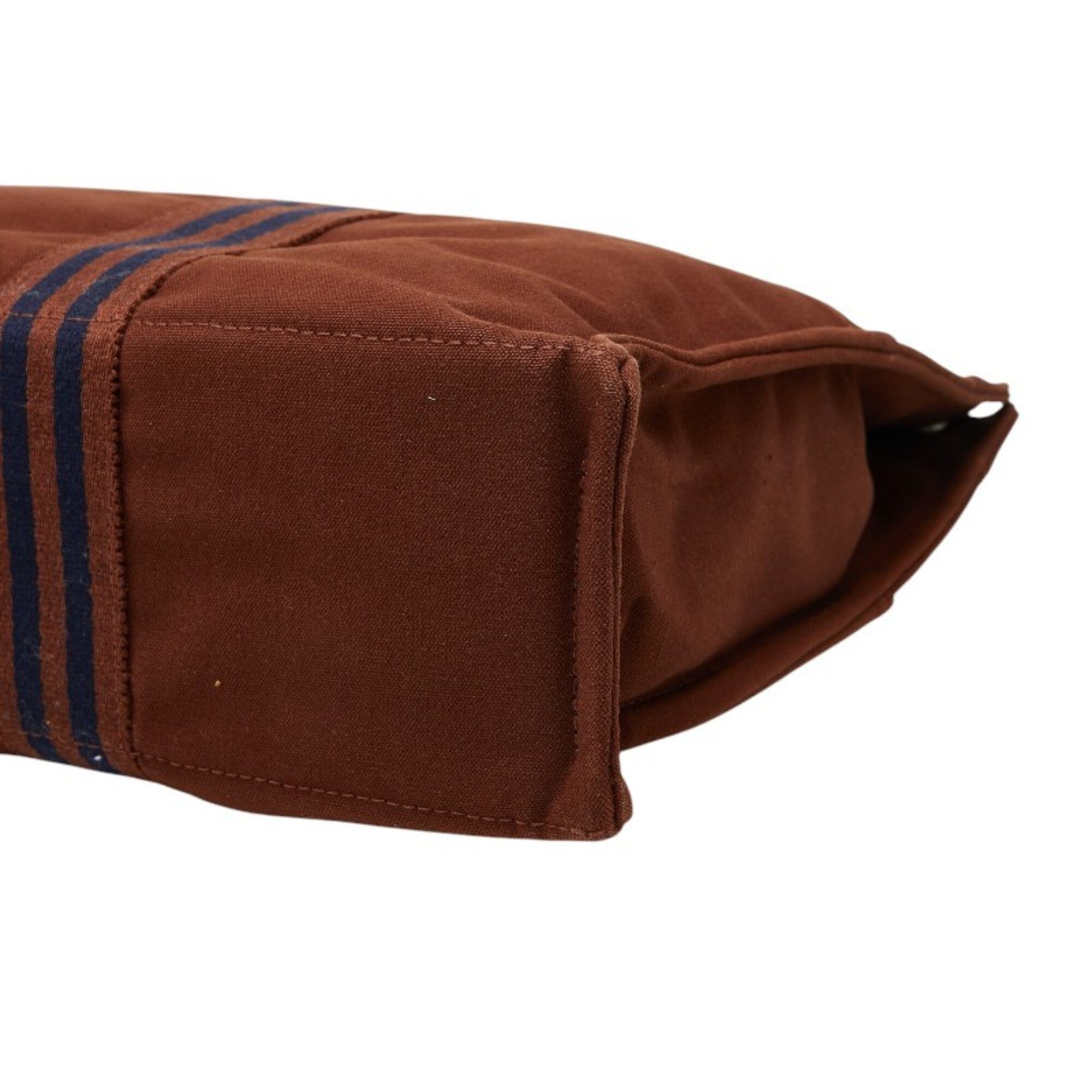 Hermes Brown Cotton Canvas Tote Bag (Pre-Owned)
