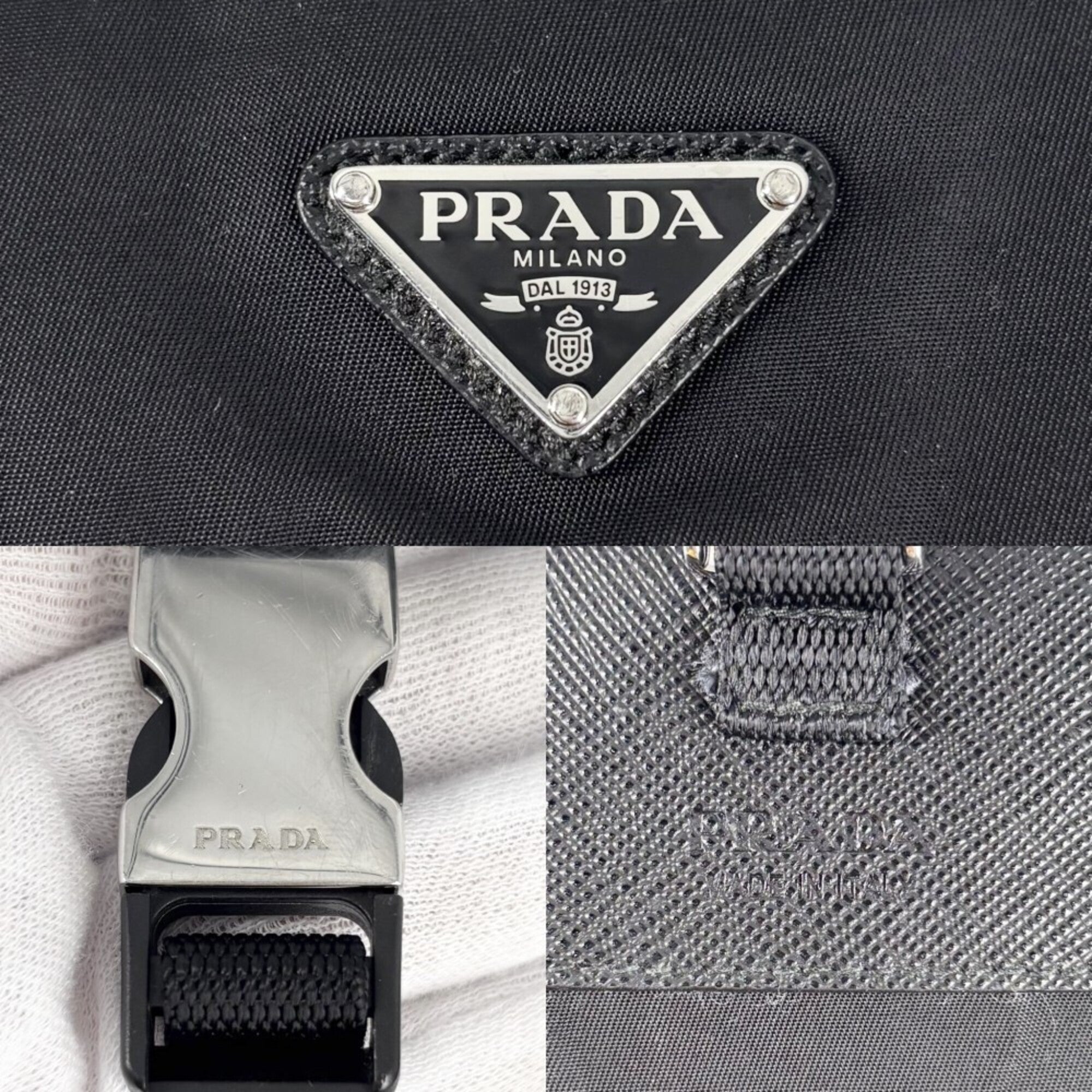Prada Black Nylon Pochette Shoulder Bag (Pre-Owned)