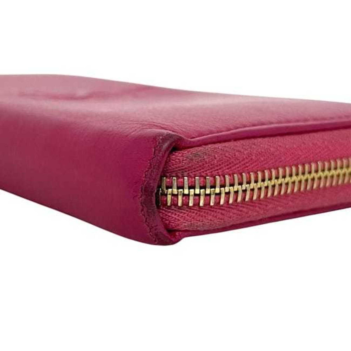 Yves Saint Laurent Pink Leather Long Wallet (Bi-Fold) (Pre-Owned)