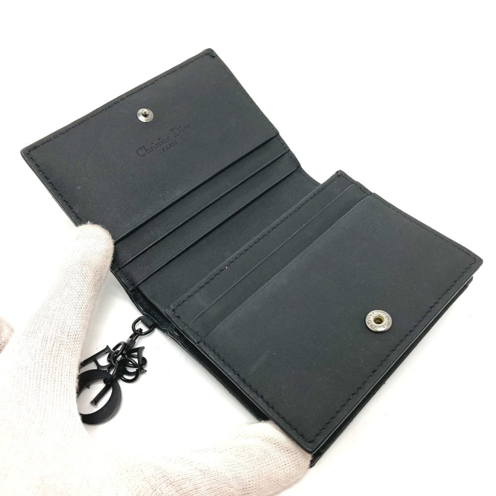 Christian Dior Black Leather Wallet (Bi-Fold) (Pre-Owned)