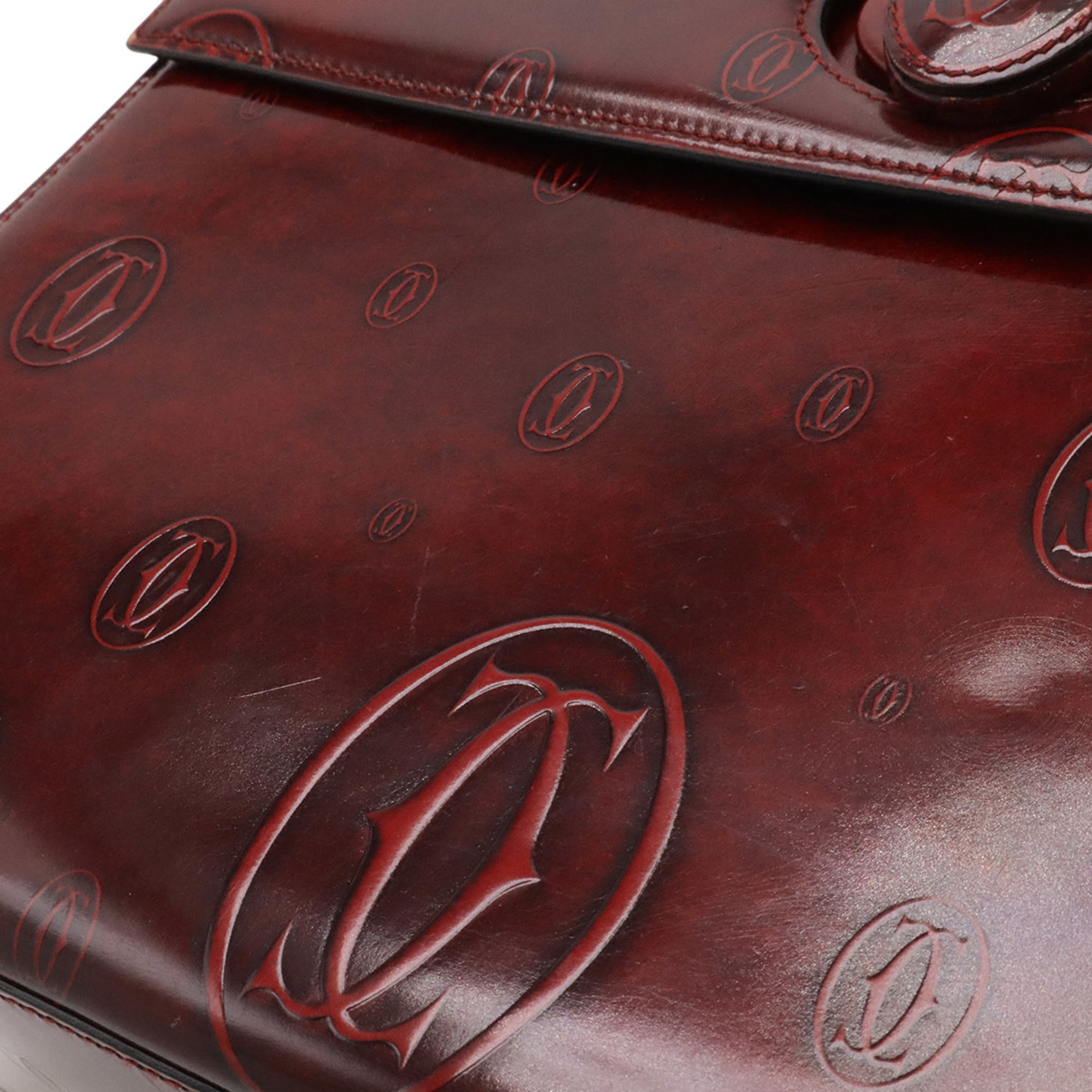 Cartier Happy Birthday Bordeaux Leather Handbag (Pre-Owned)