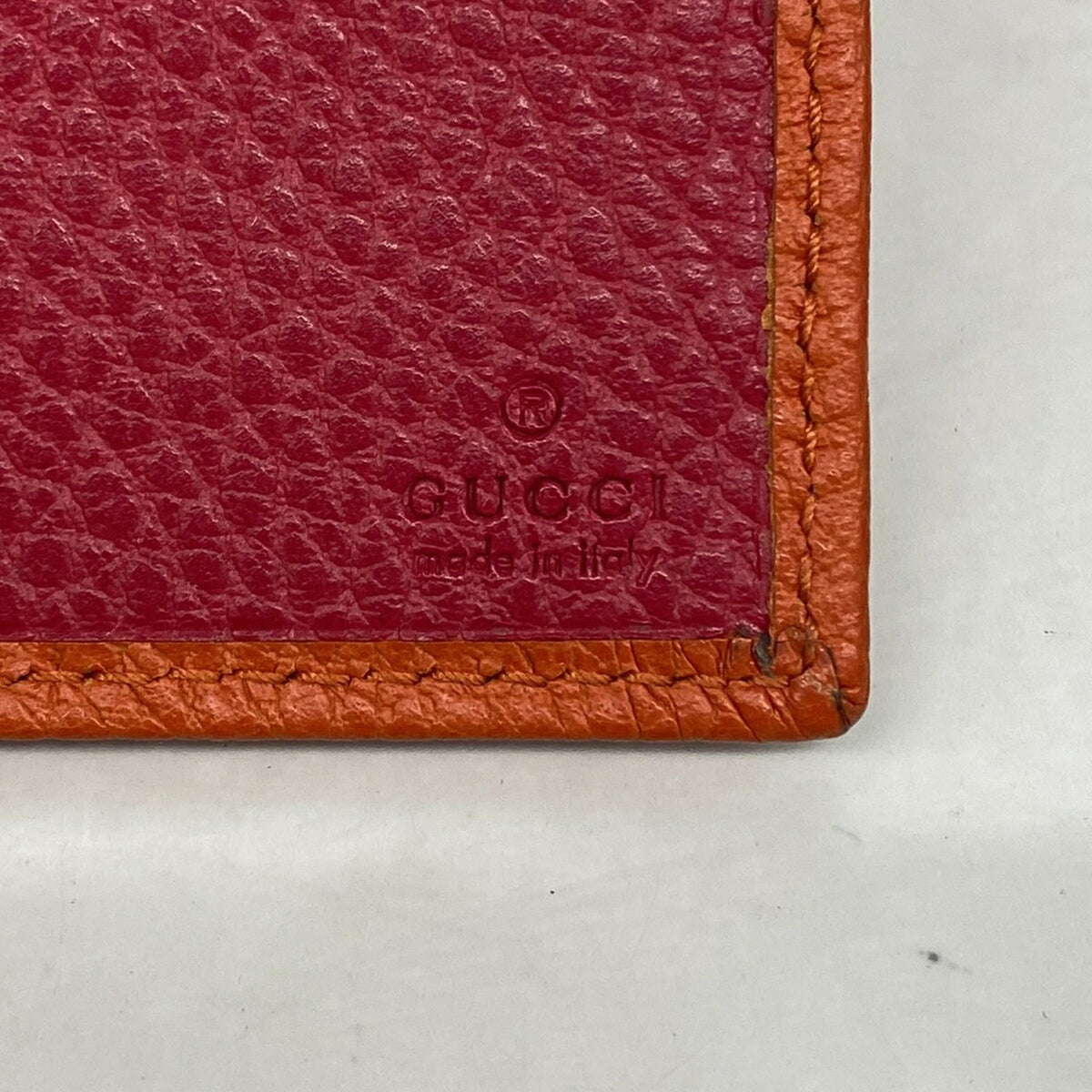 Gucci Orange Leather Long Wallet (Bi-Fold) (Pre-Owned)
