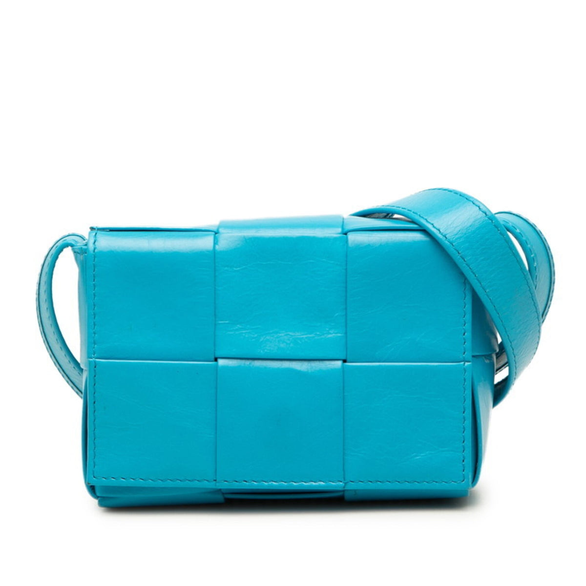 Bottega Veneta Blue Turquoise Leather Shoulder Bag (Pre-Owned)