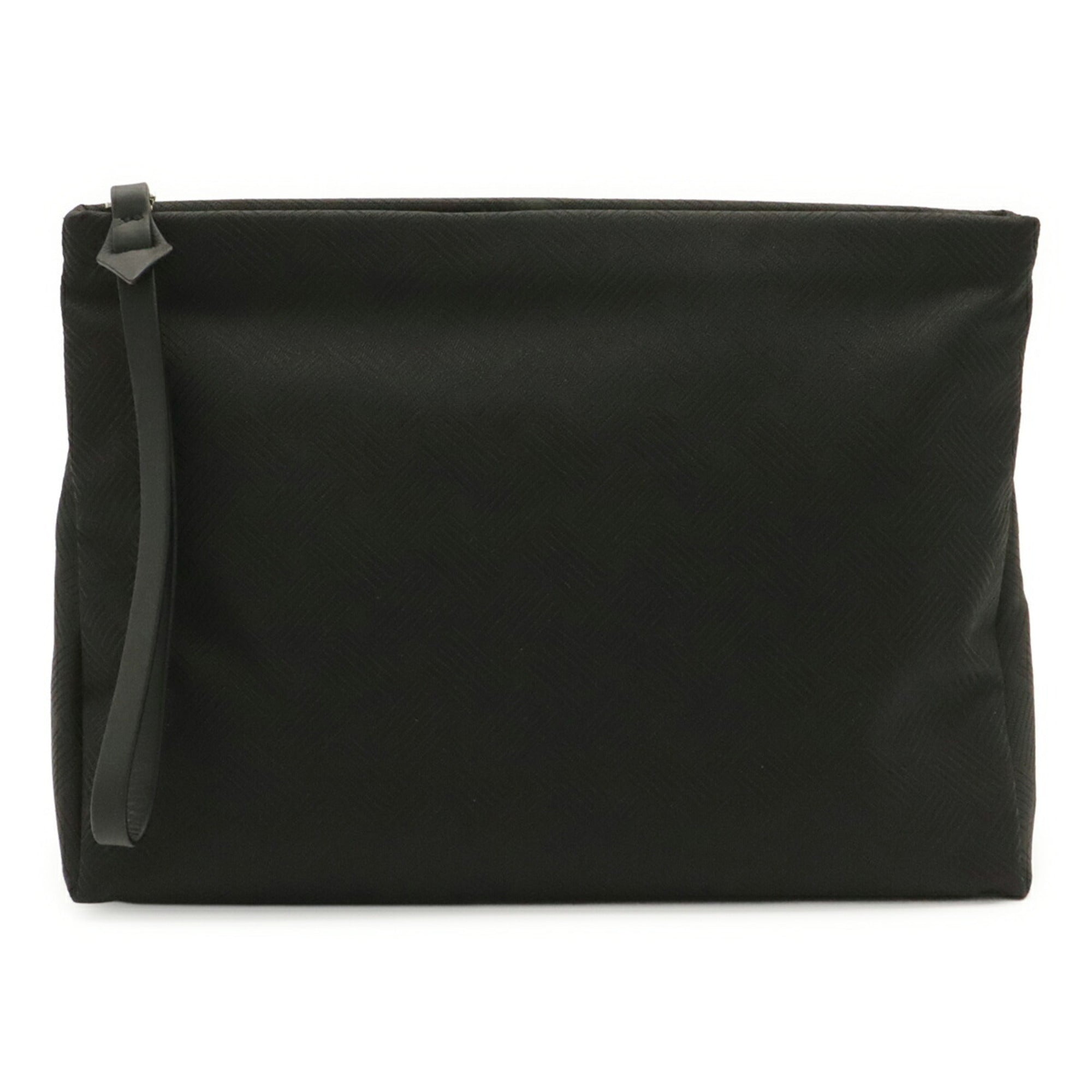 Bottega Veneta Black Nylon Leather Clutch Bag (Pre-Owned)