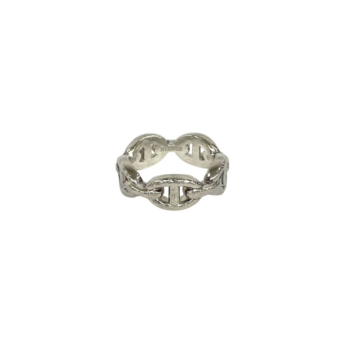 Hermes Silver Silver 925 Band Ring (Pre-Owned)