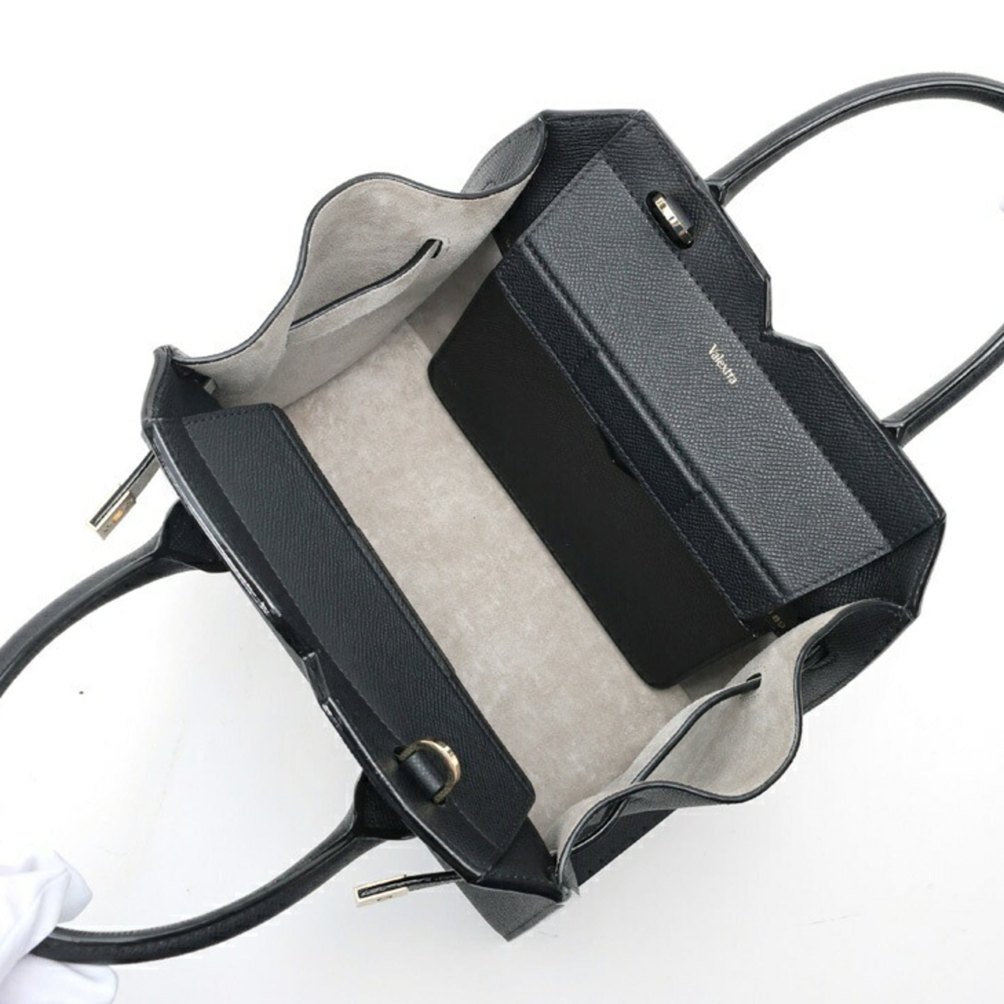 Valextra Black Leather Shoulder Bag (Pre-Owned)