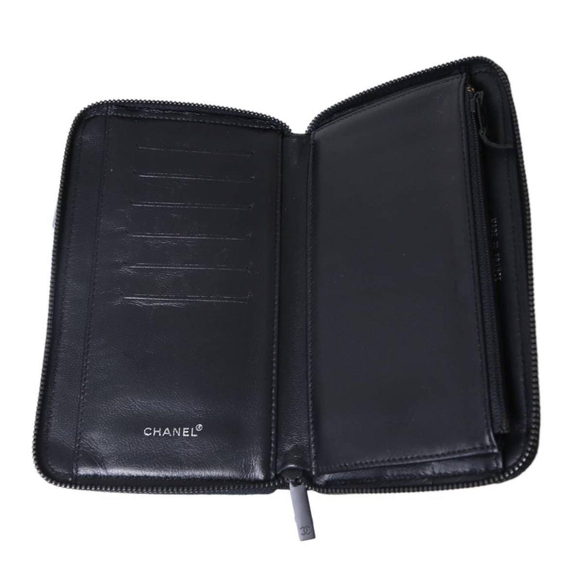 Chanel New Travel Line Black Long Wallet (Bi-Fold) (Pre-Owned)