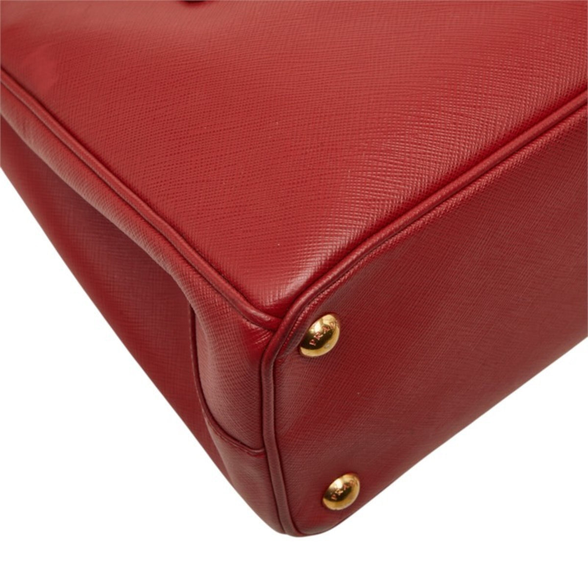 Prada Saffiano Red Color Leather Handbag Shoulder Bag (Pre-Owned)