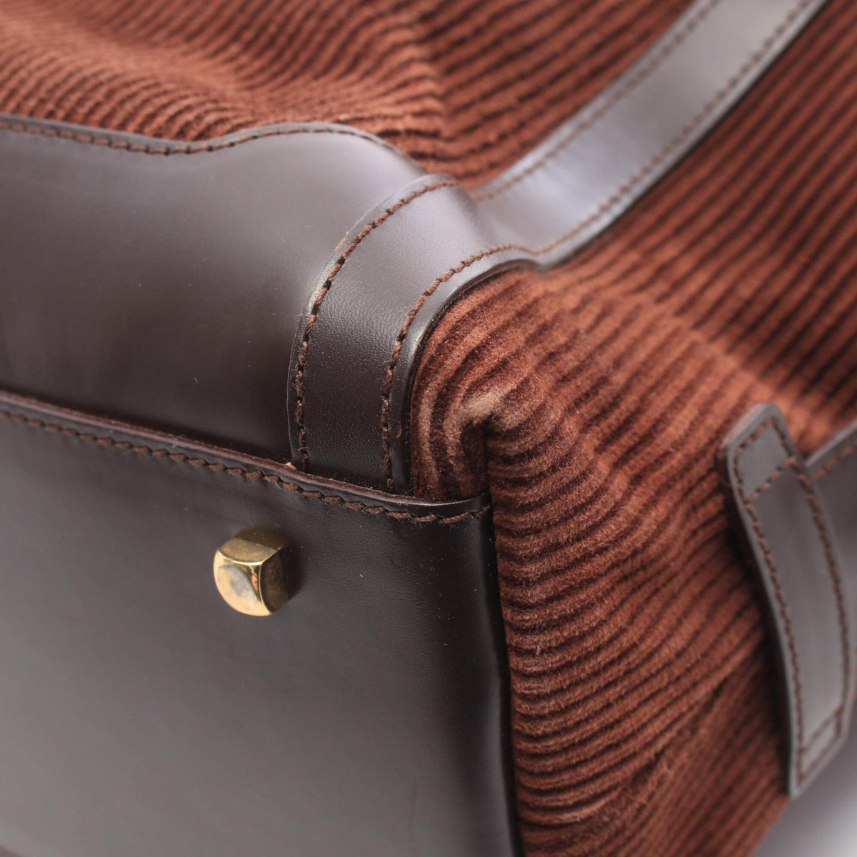 Salvatore Ferragamo Brown Leather Fabric Handbag (Pre-Owned)