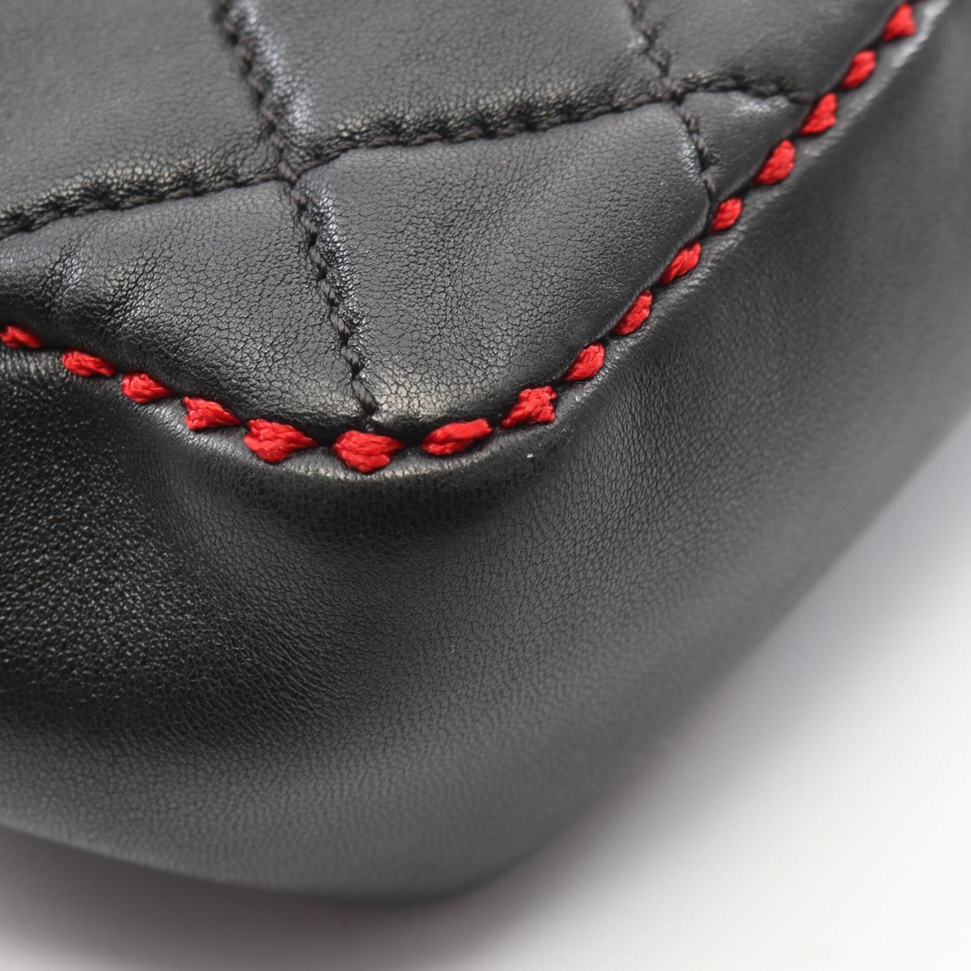 Chanel Black Leather Handbag Shoulder Bag (Pre-Owned)