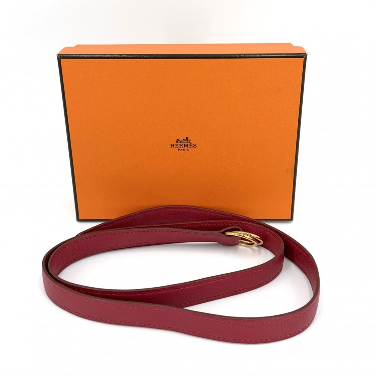 Hermes Red Color Leather Fanny Pack Pochette (Pre-Owned)