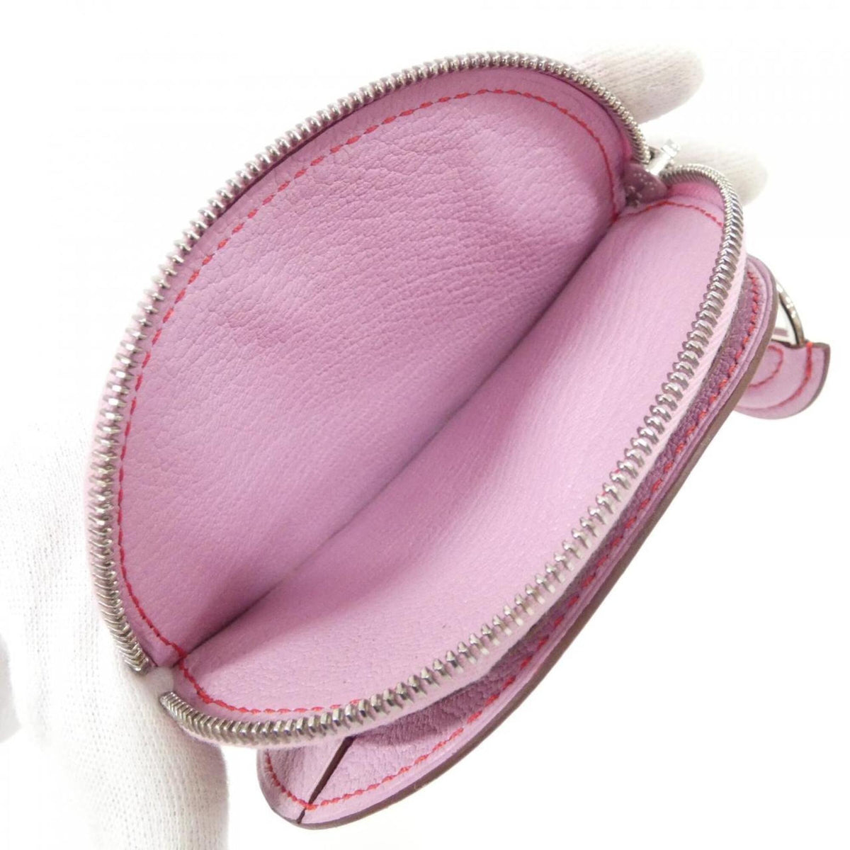 Hermes Pink Chevre Leather Coin Purse/Coin Case (Pre-Owned)