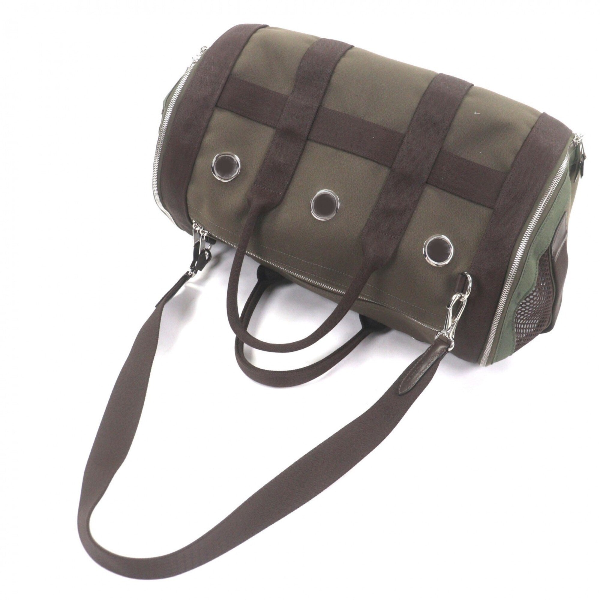 Hermes Khaki Brown Leather Boston Bag (Pre-Owned)
