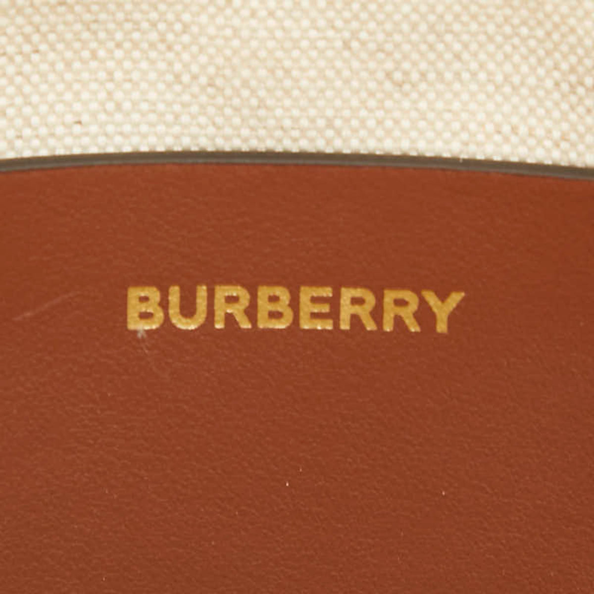 Burberry Brown Ivory Canvas Leather Shoulder Bag Tote Bag (Pre-Owned)