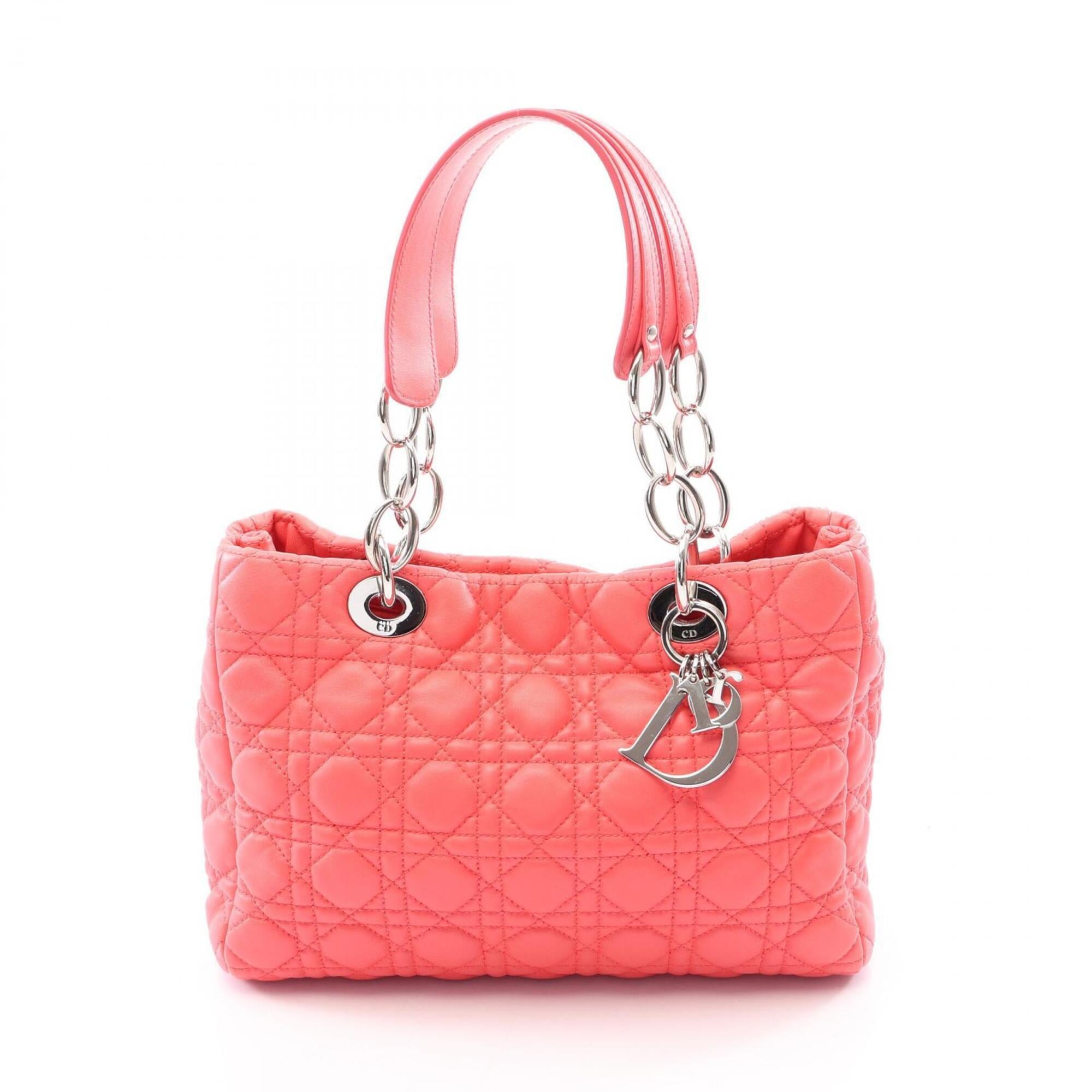 Christian Dior Pink Leather Handbag Tote Bag (Pre-Owned)