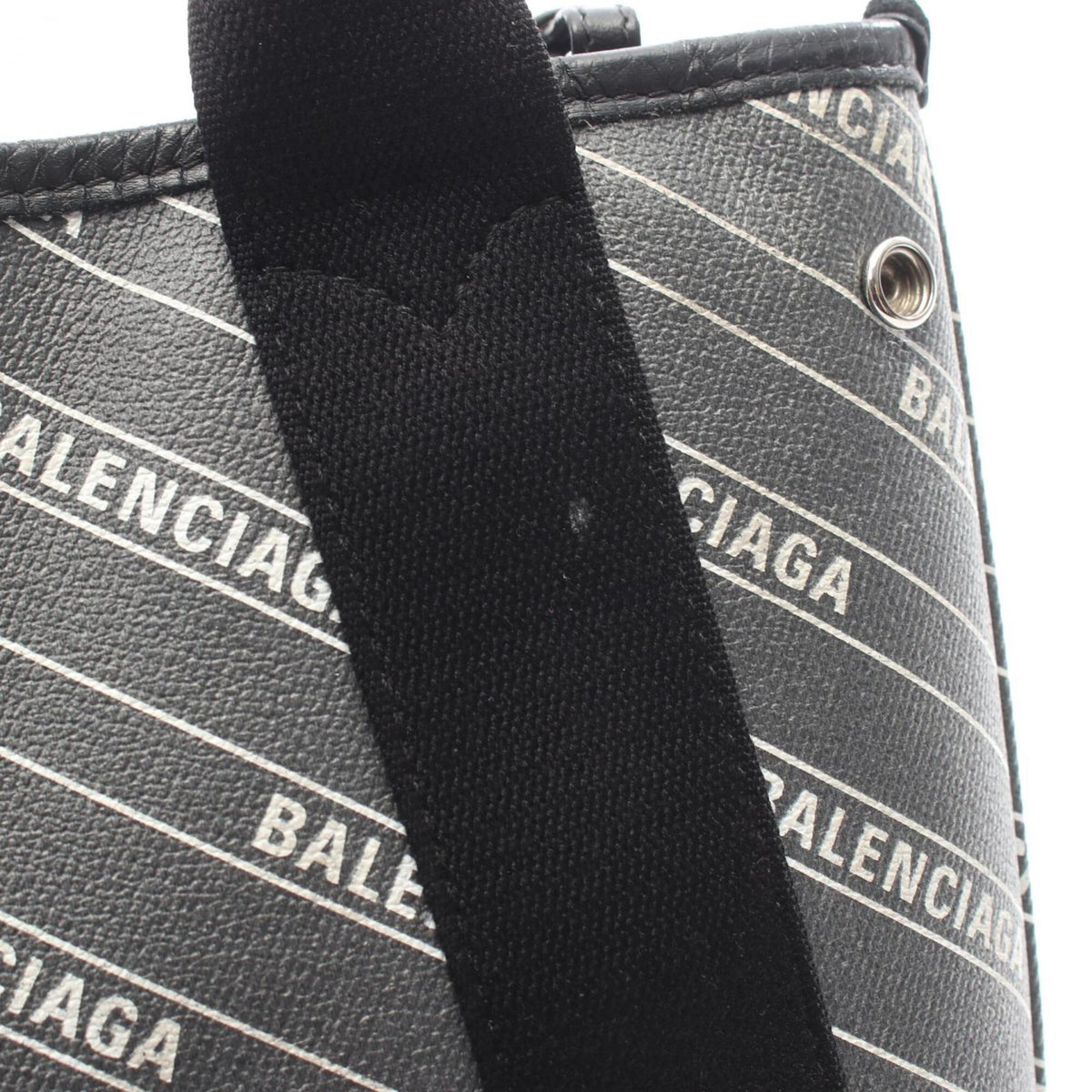 Balenciaga Black Coated Canvas Handbag Pouch (Pre-Owned)