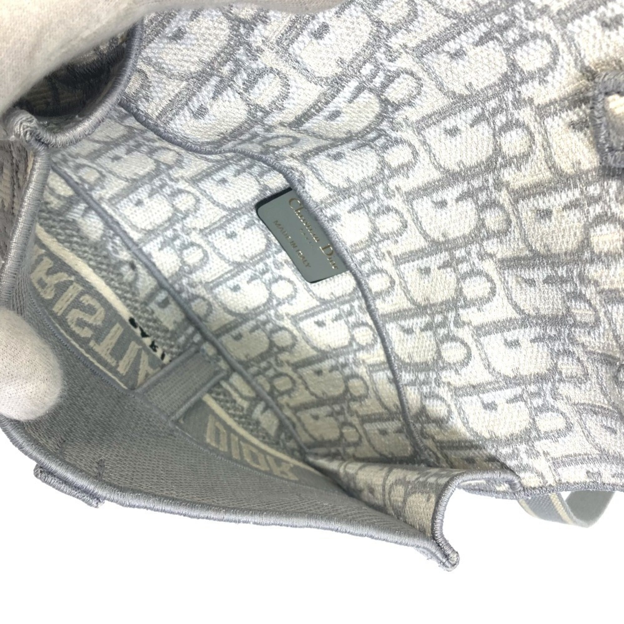 Christian Dior Gray Jacquard Pouch Shoulder Bag (Pre-Owned)