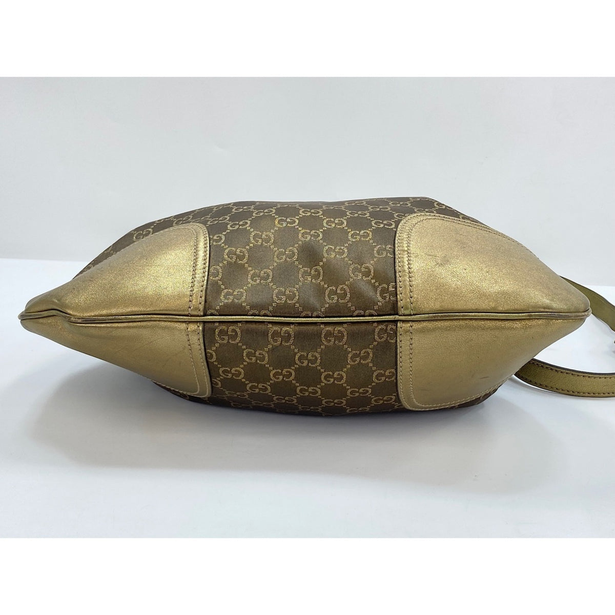 Gucci Brown Gold Nylon Tote Bag (Pre-Owned)