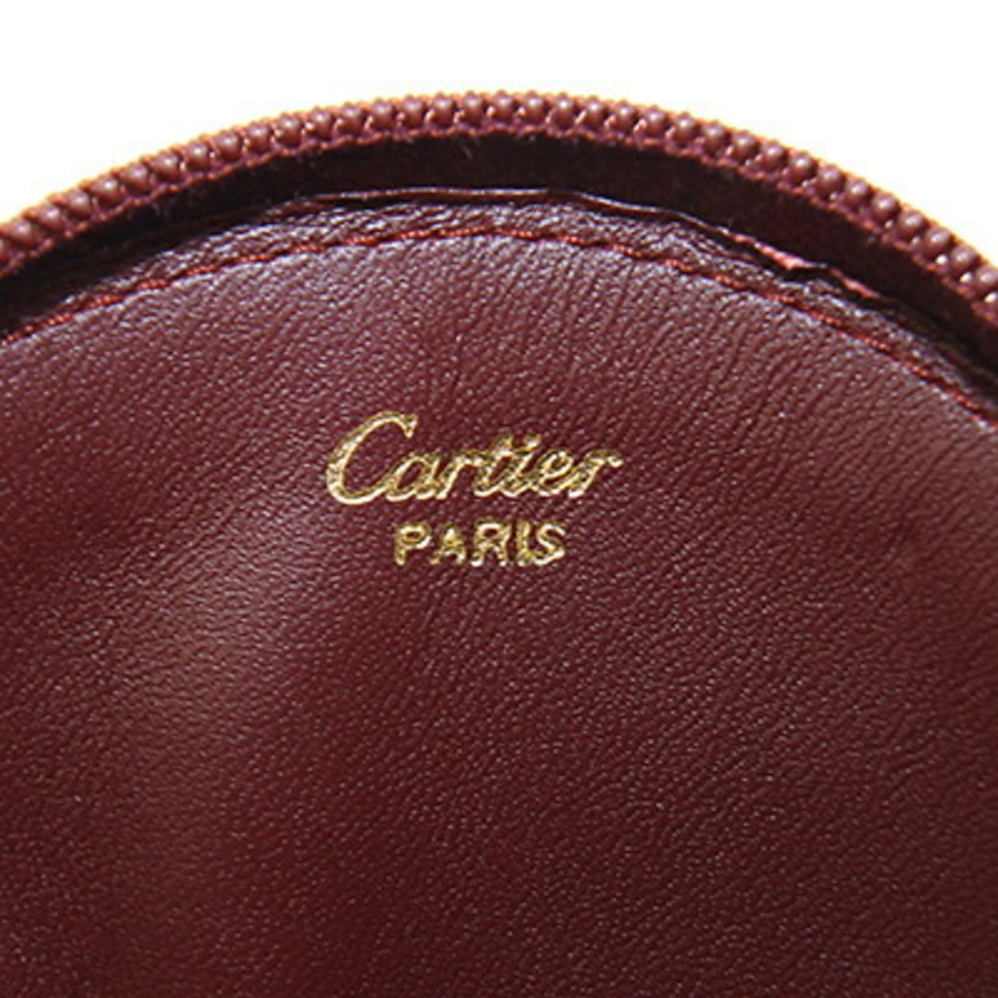 Cartier Must Bordeaux Leather Coin Purse/Coin Case (Pre-Owned)
