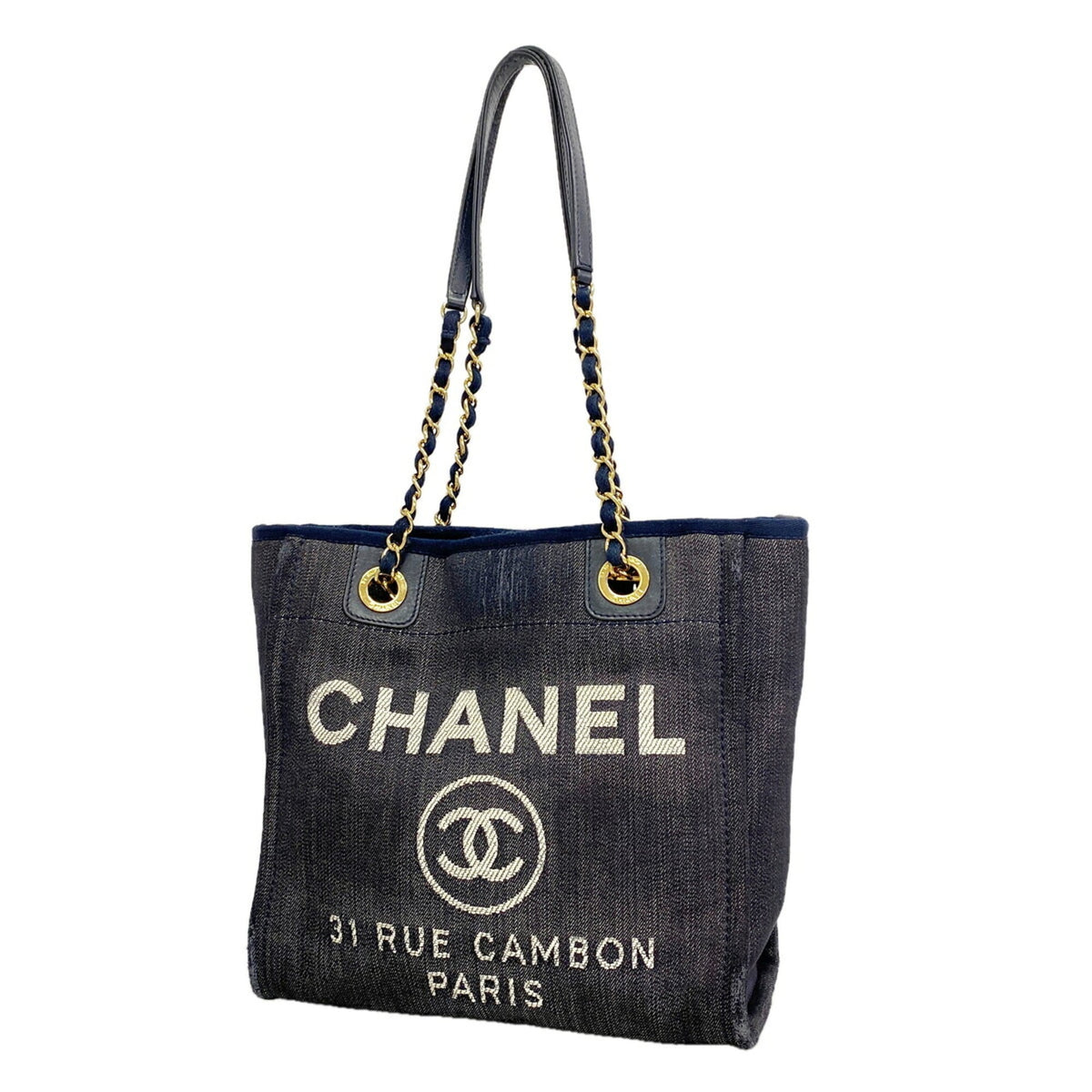Chanel Navy Denim Tote Bag (Pre-Owned)