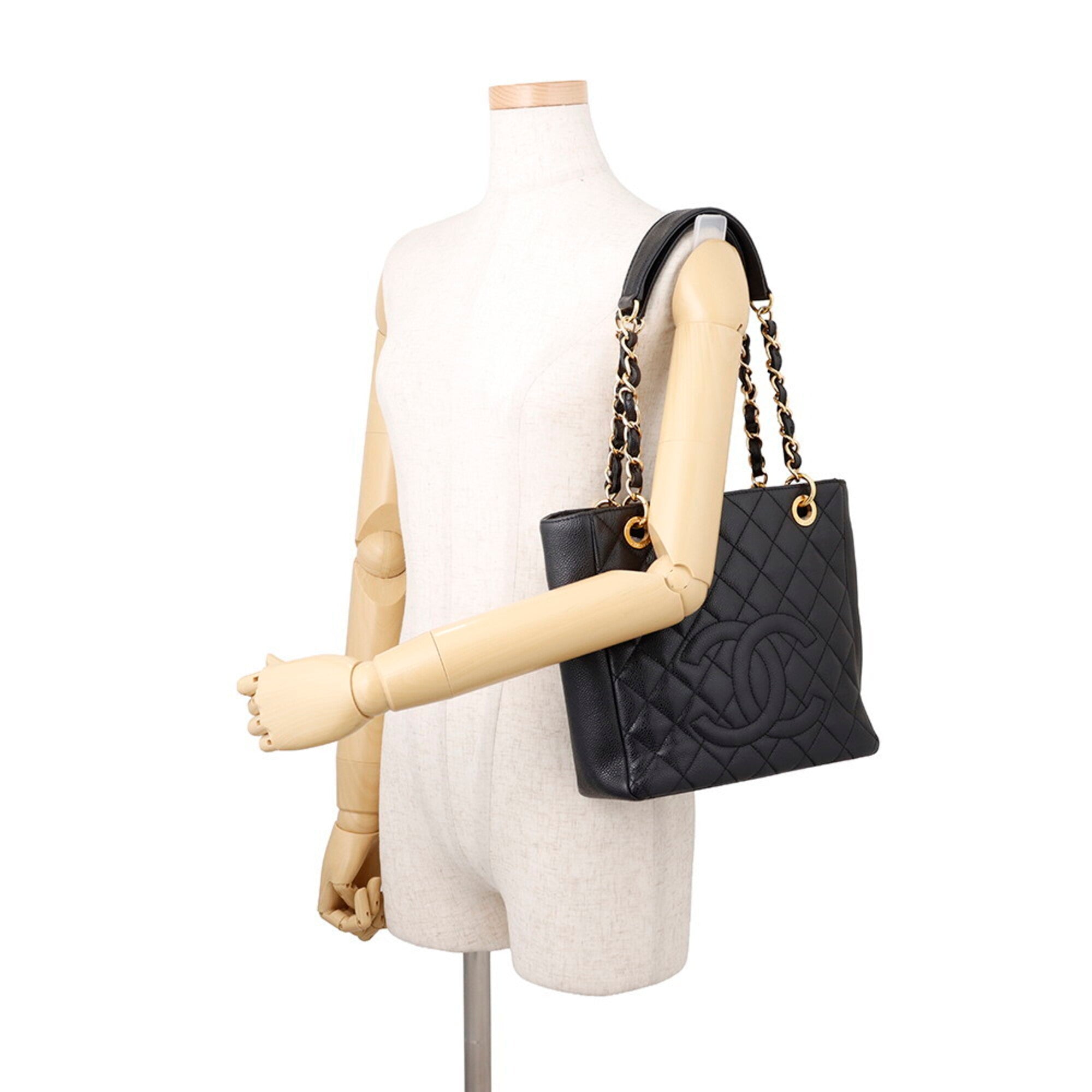 Chanel Matelasse Black Grained Calfskin Handbag Tote Bag (Pre-Owned)