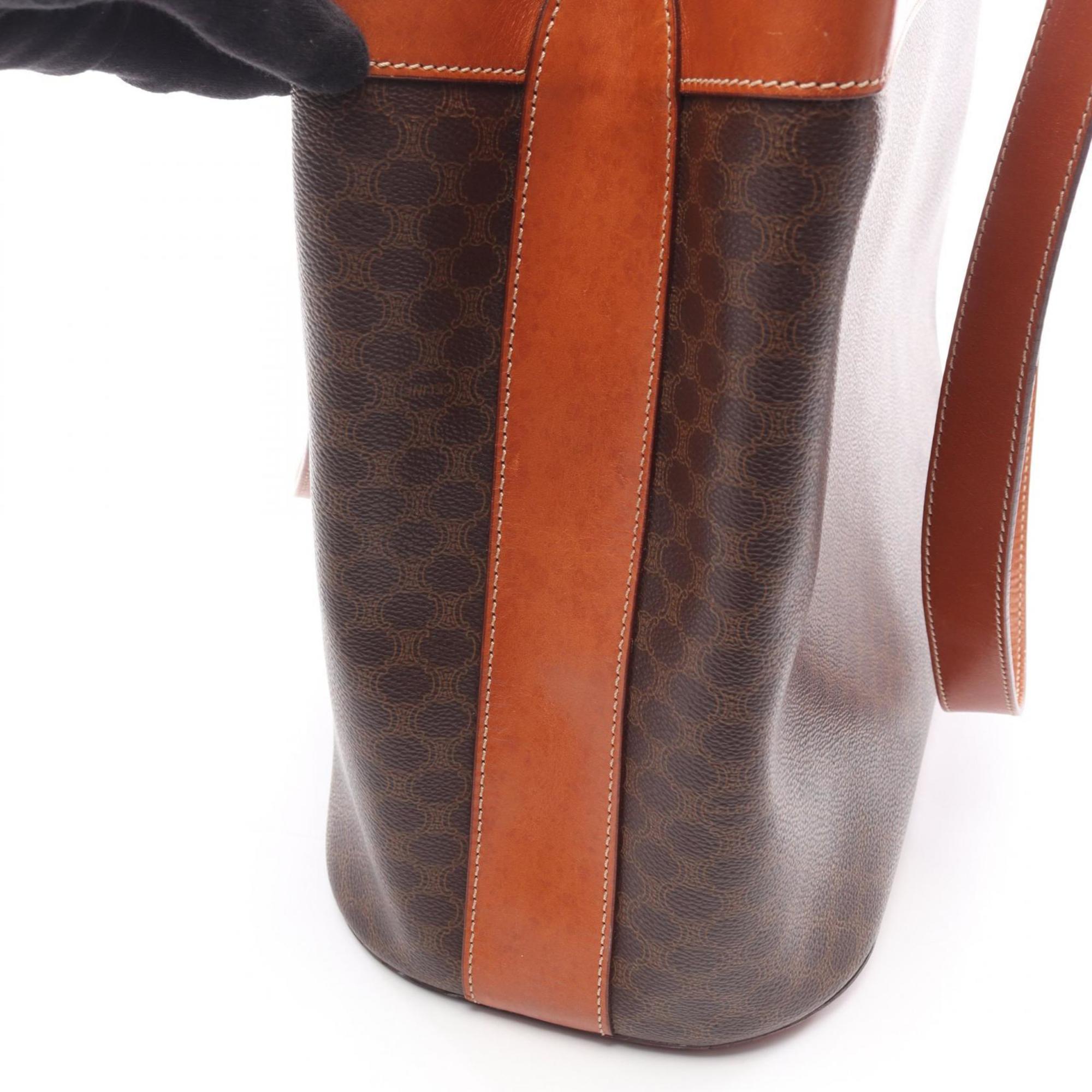 Celine Brown Coated Canvas Handbag Tote Bag (Pre-Owned)