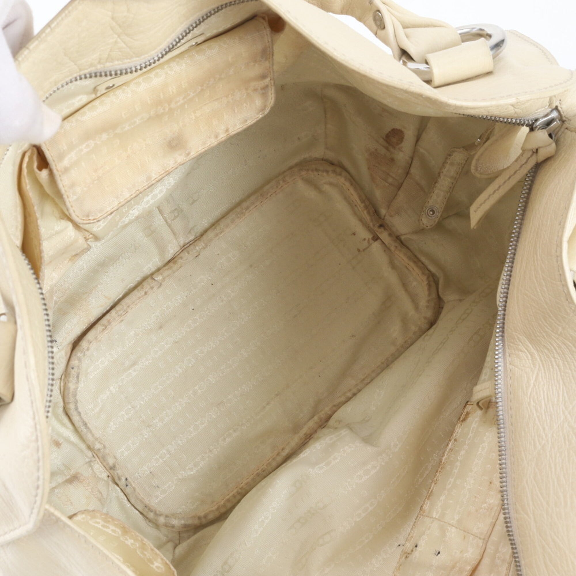 Celine Cream Leather Handbag Tote Bag (Pre-Owned)