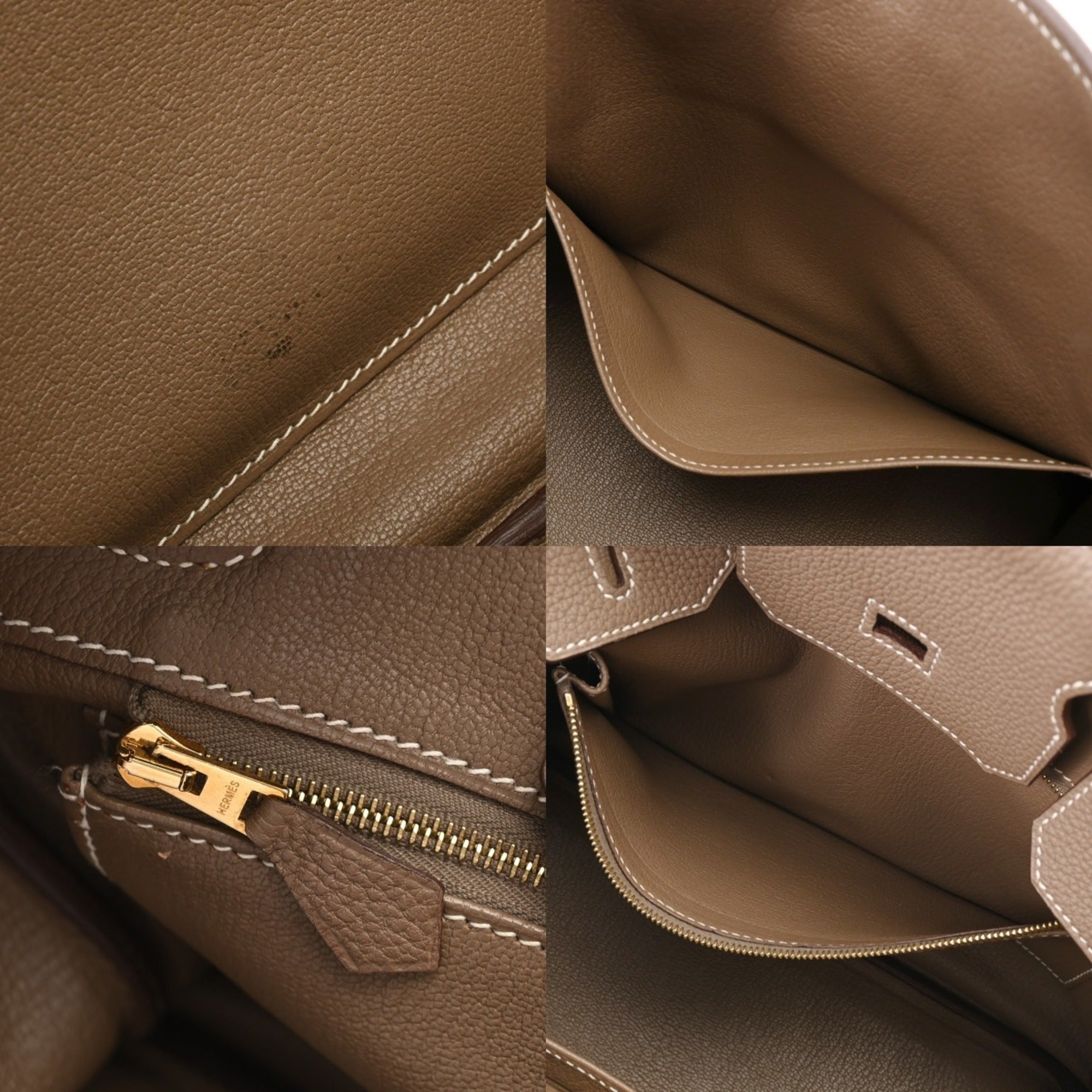 Hermes Birkin Etoupe Gray Togo Leather Handbag (Pre-Owned)