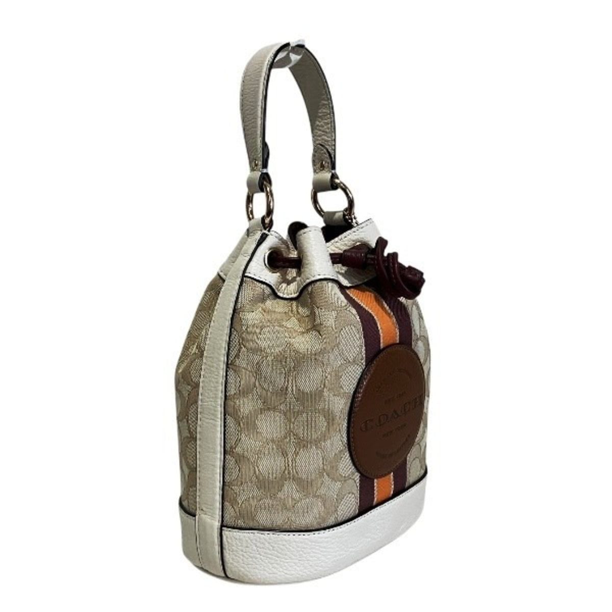 Coach Off-White Signature Line Handbag Shoulder Bag (Pre-Owned)