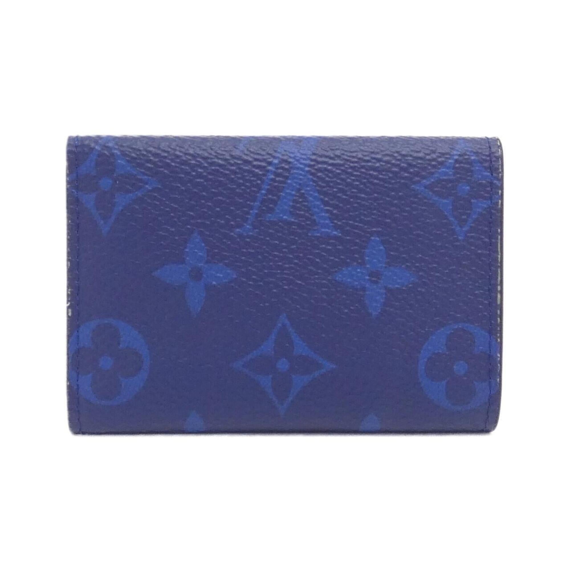 Louis Vuitton Blue Cobalt Coated Canvas Leather Card Wallet (Pre-Owned)