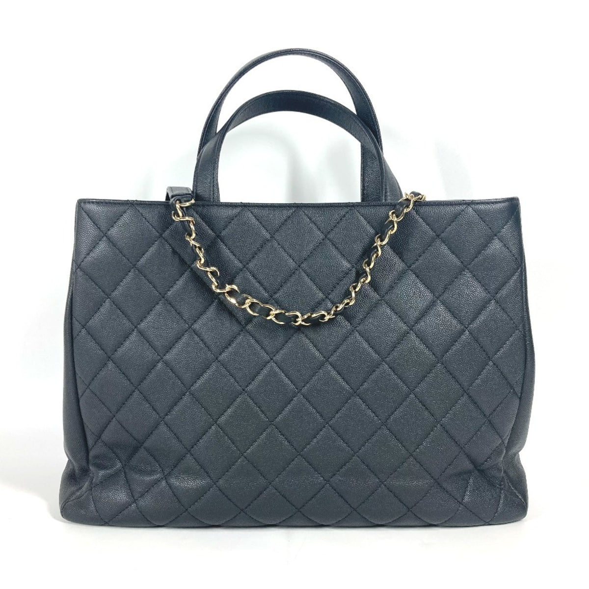 Chanel Black Grained Calfskin Shoulder Bag Tote Bag (Pre-Owned)