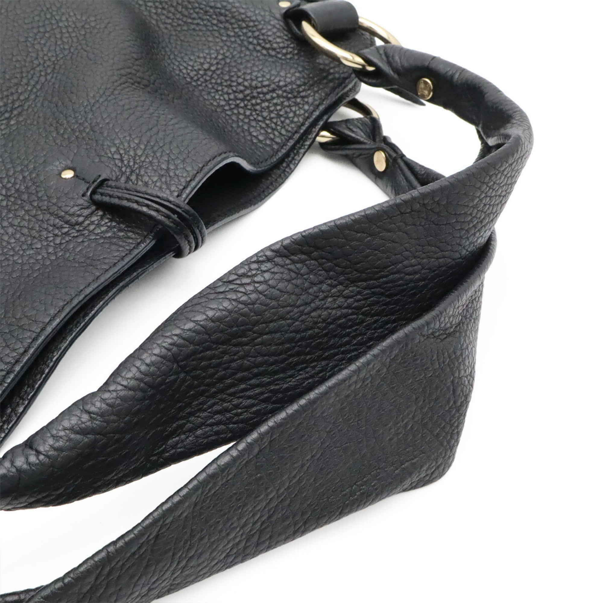 Celine Black White Leather Handbag Shoulder Bag (Pre-Owned)