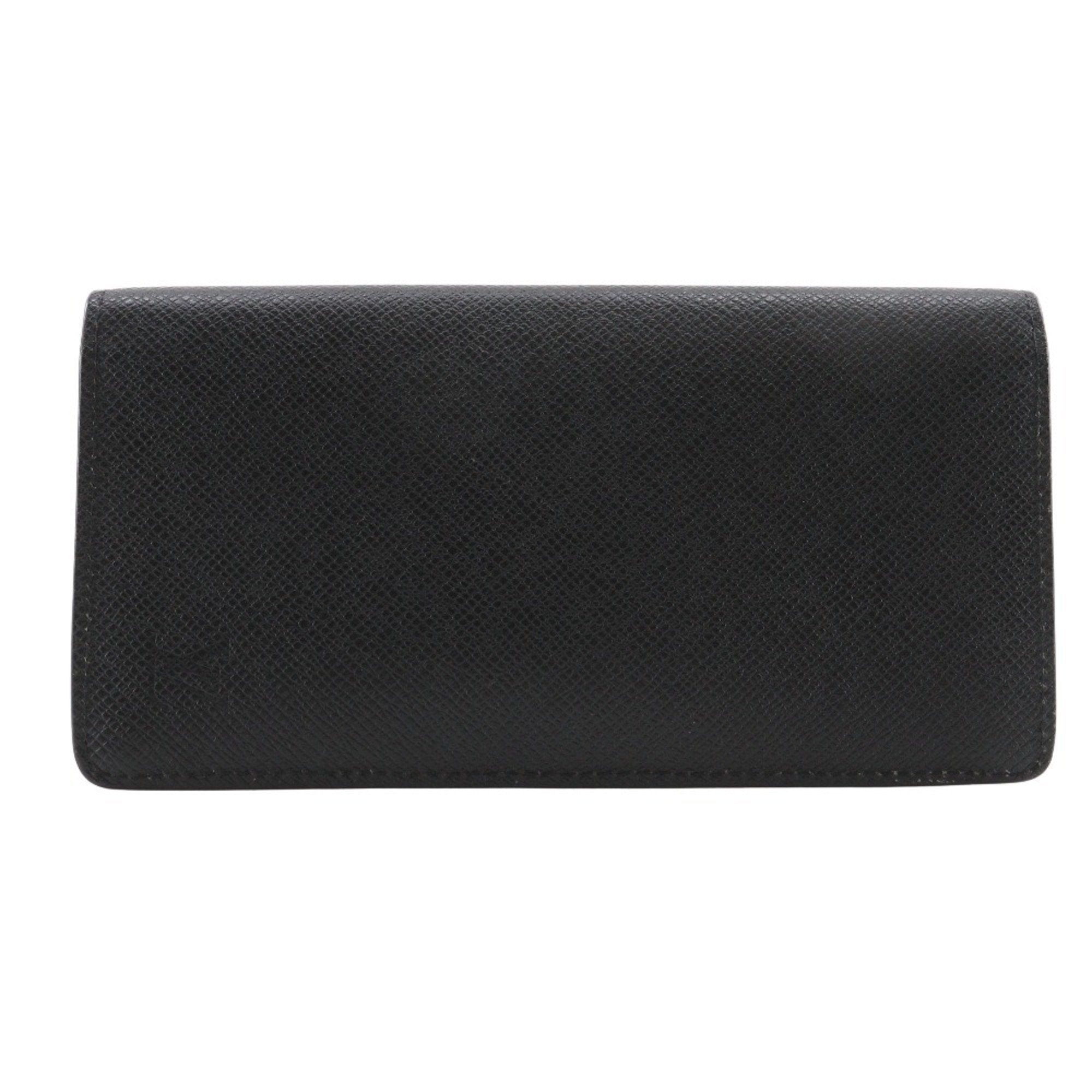 Louis Vuitton Taiga Black Noir Taiga Leather Long Wallet (Bi-Fold) (Pre-Owned)