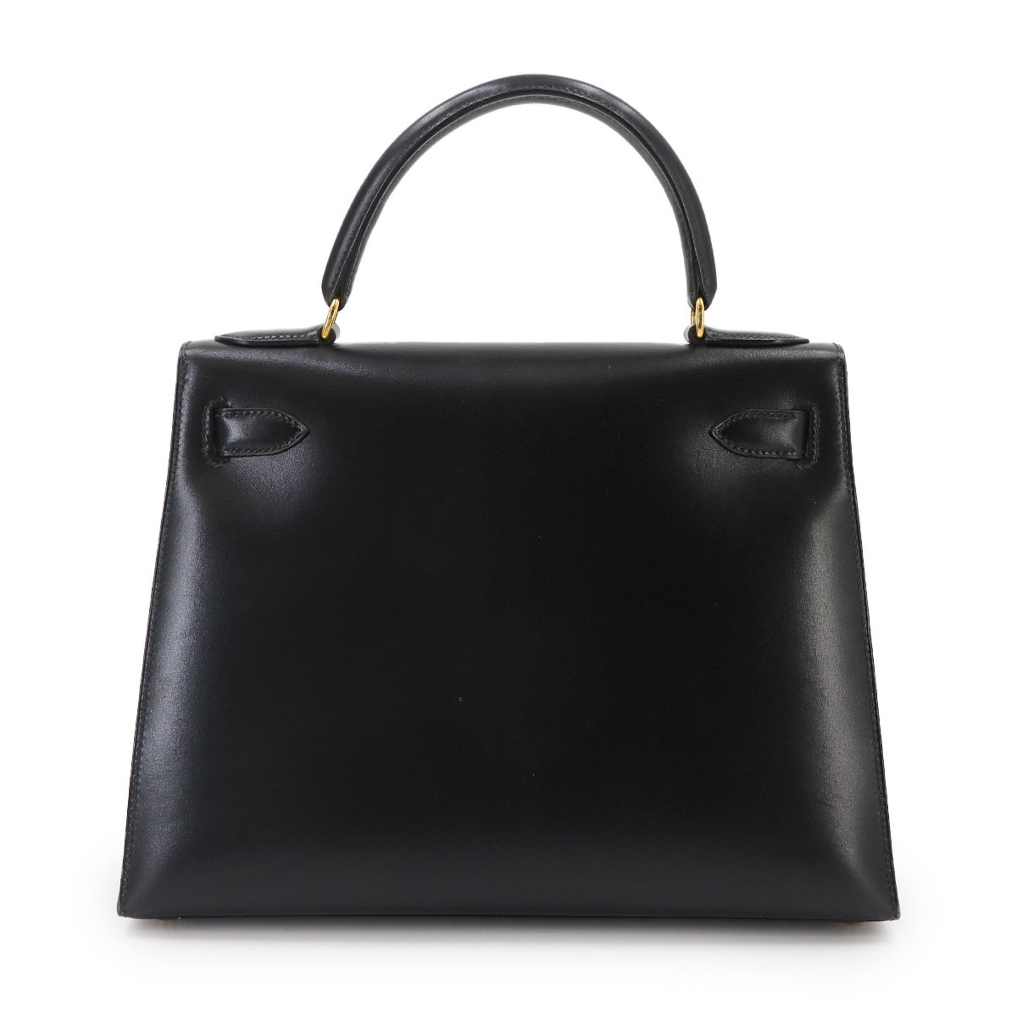 Hermes Black Box Calf Leather Handbag (Pre-Owned)