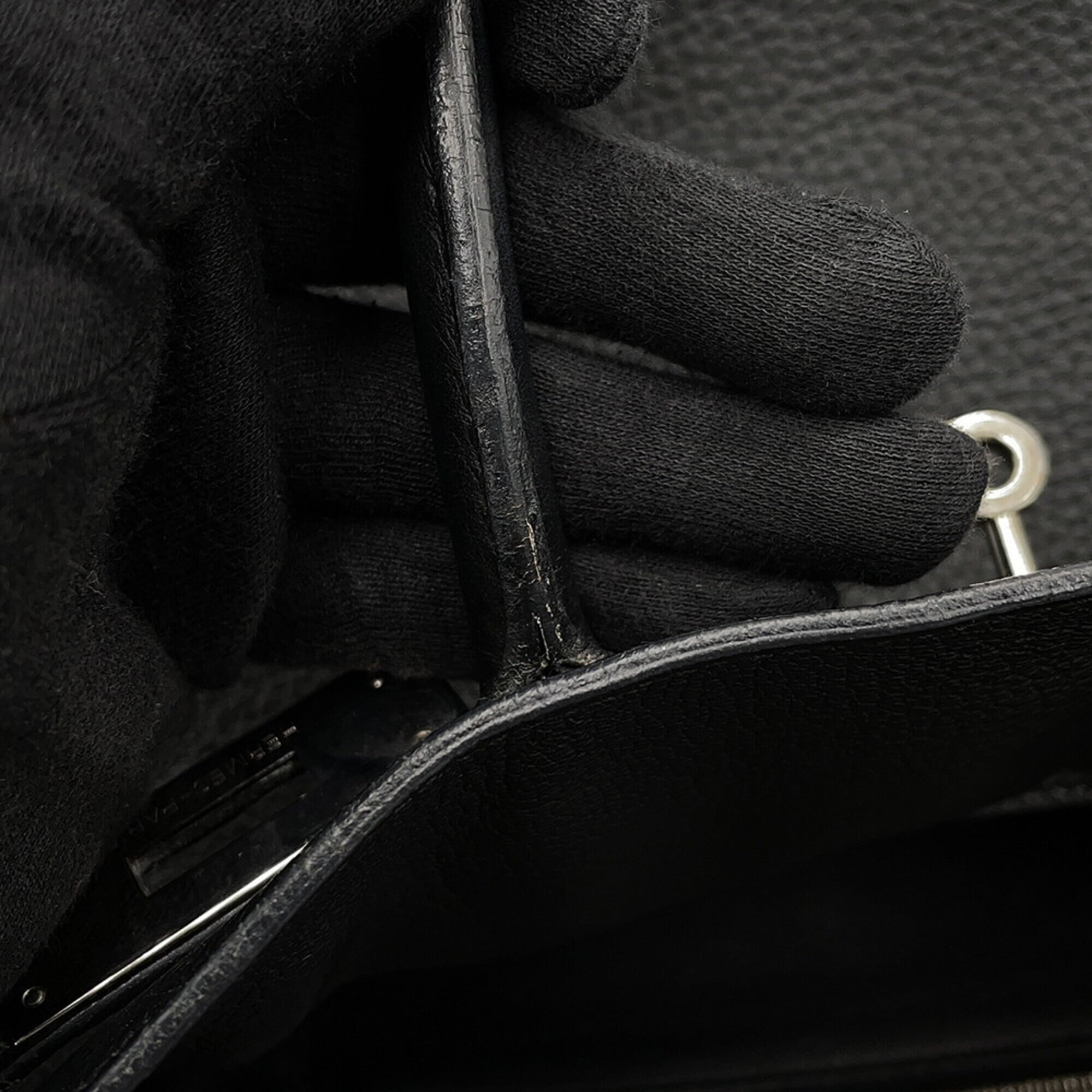 Hermes Birkin Black Taurillon Clemence Leather Handbag (Pre-Owned)